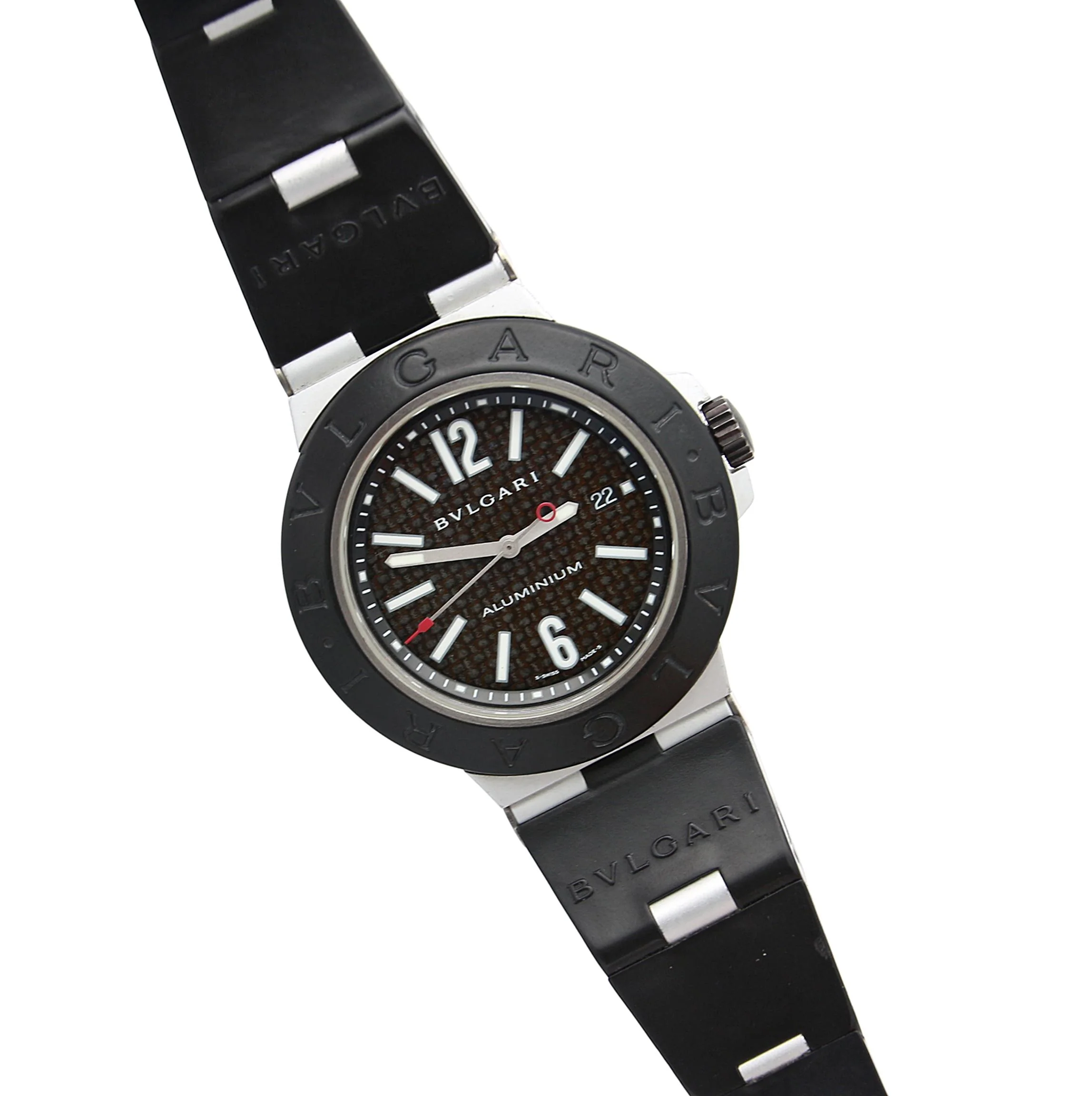 Bulgari Aluminium Diagono ref. AL 44 TA - Black Dial - Warranty papers - Image 3