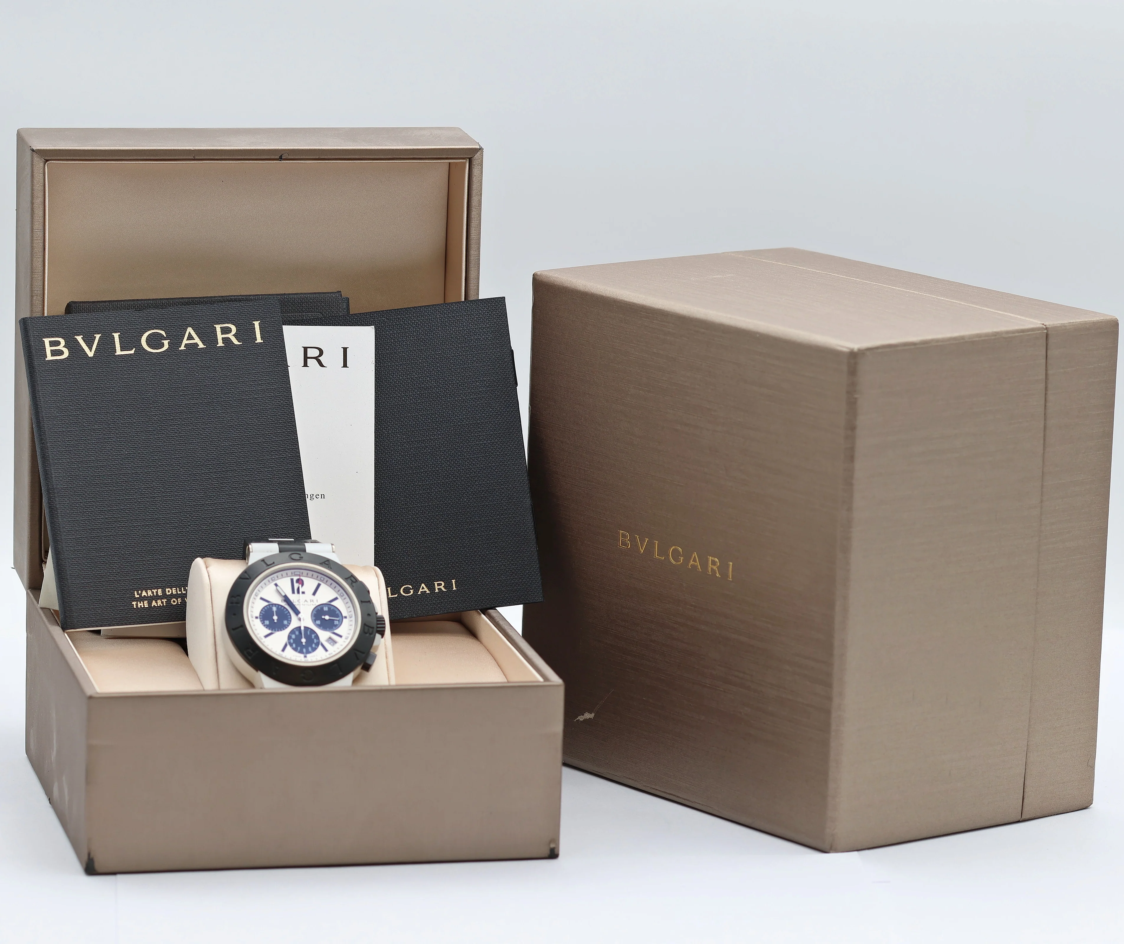 Bulgari Diagono Chronograph ref. AC 44 TA Silver Dial - Full Set - Image 3
