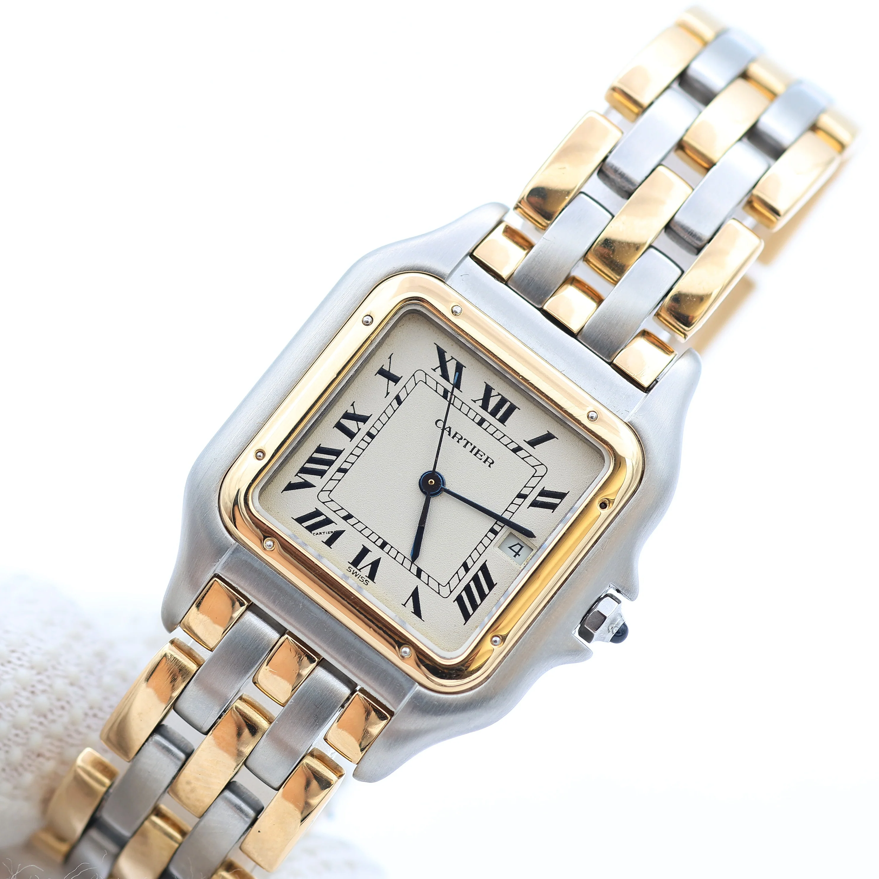 Cartier Panthere ref. 187957 Steel and 18K Gold with Three Lines Bracelet - Full Set - Image 8