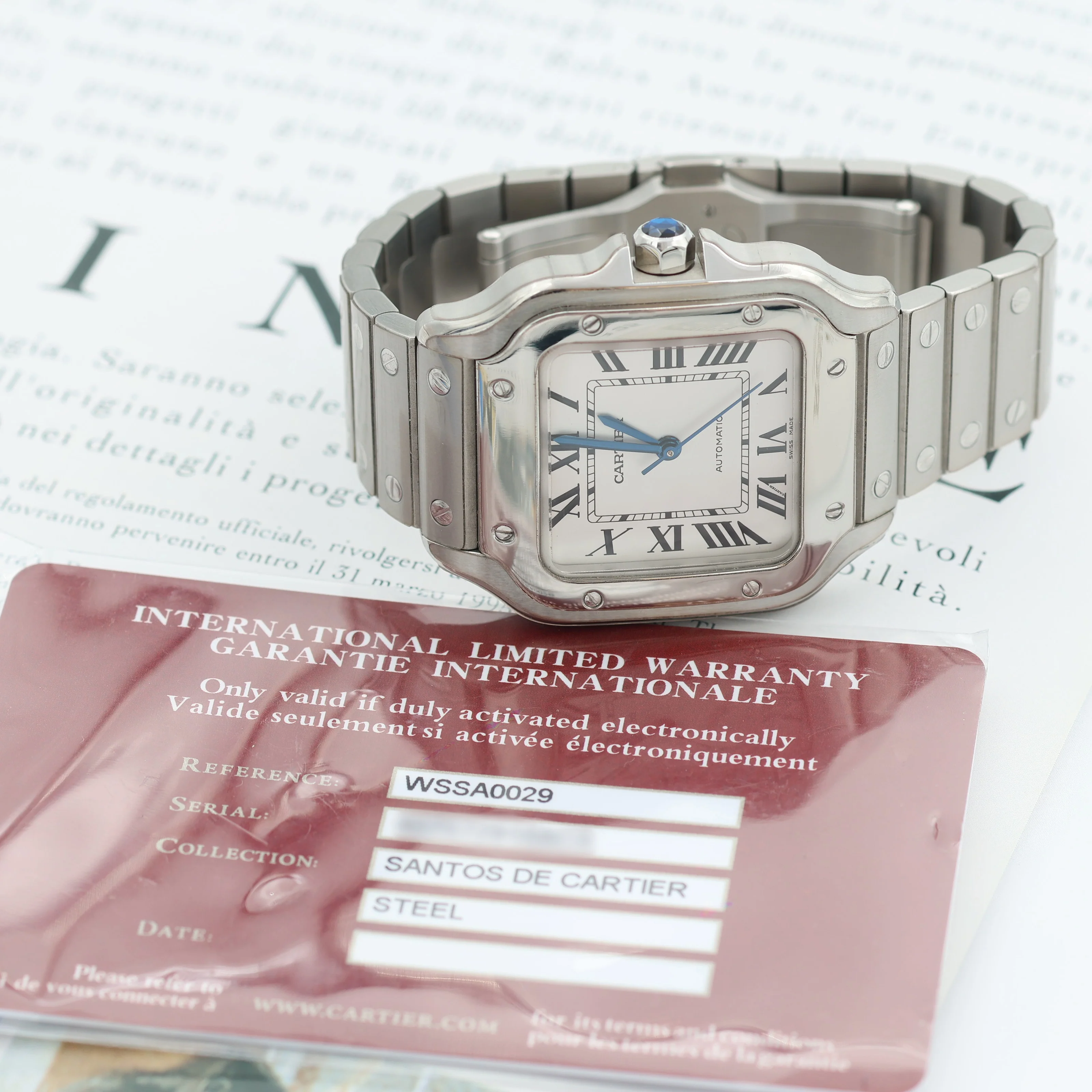 Cartier Santos ref. WSSA0029 - White Dial - Full Set - Image 7