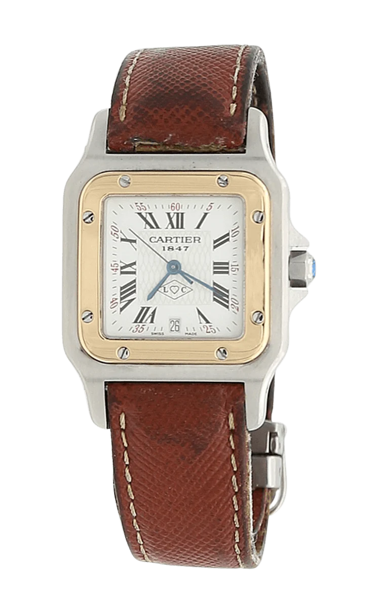 Cartier Santos Galbee 1566 Steel/Gold Love Dial