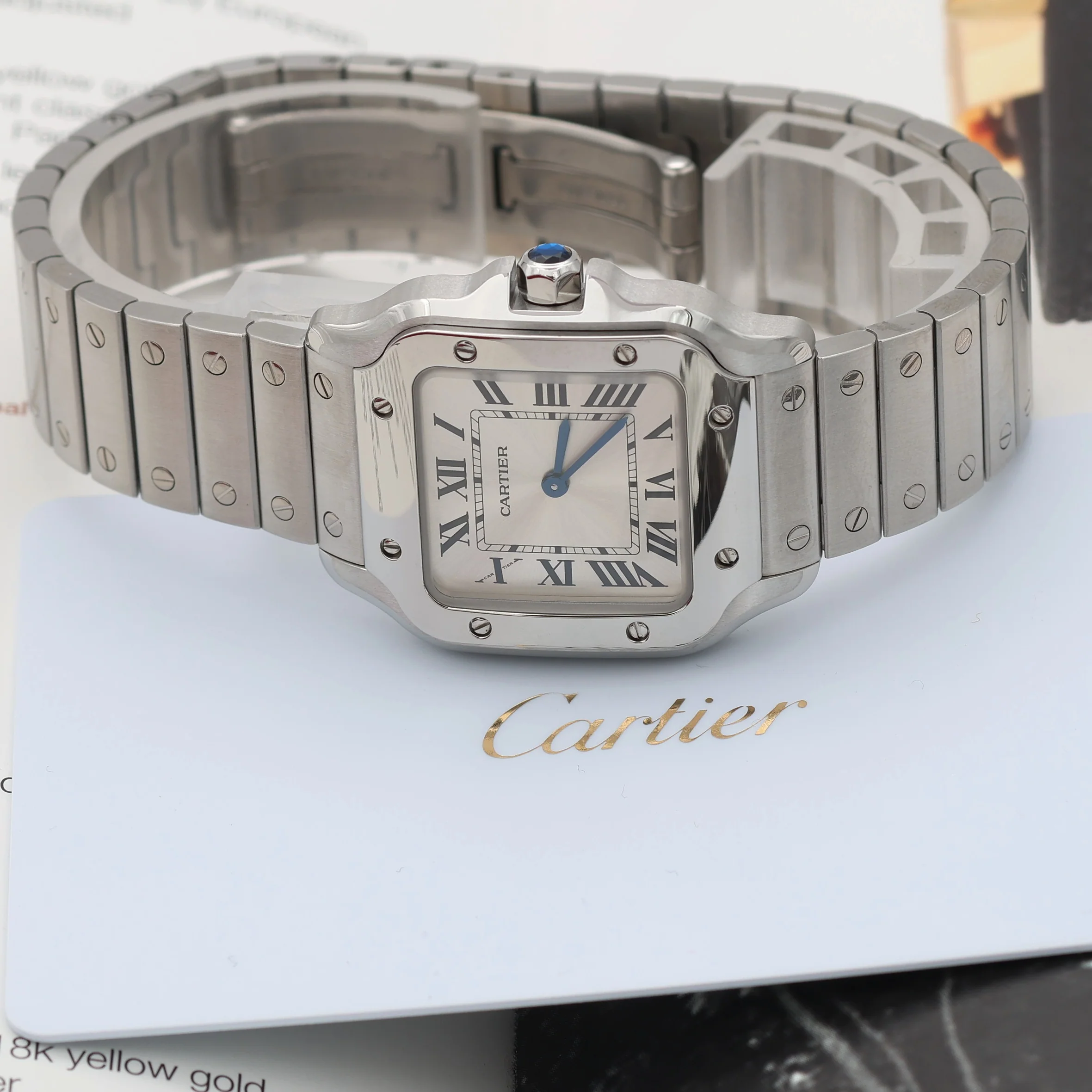 ON SALE: Cartier Santos ref. WSSA0082 - SIlver Roman Dial - Full Set - Image 10