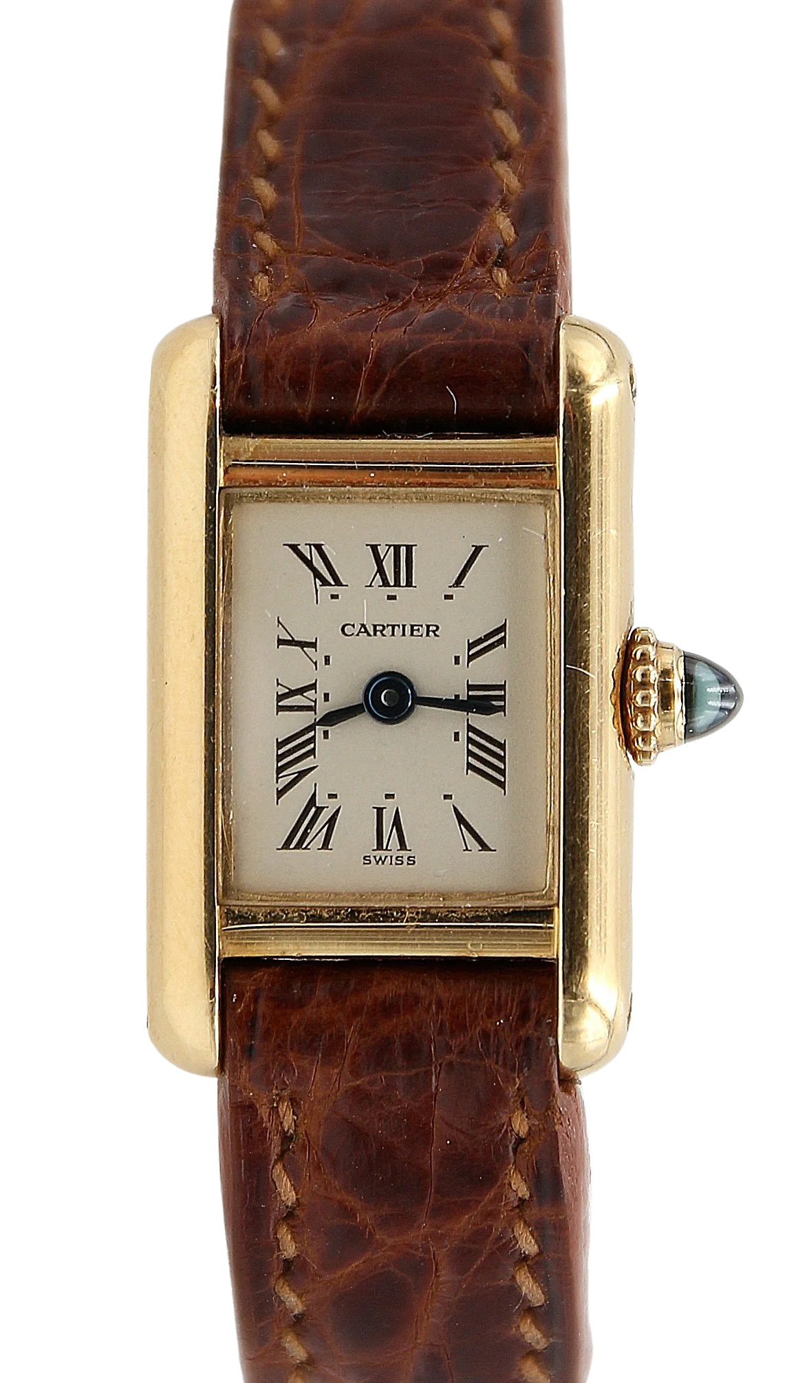 Cartier Tank Lady ref. 828001 18K Gold Leather strap Gold buckle