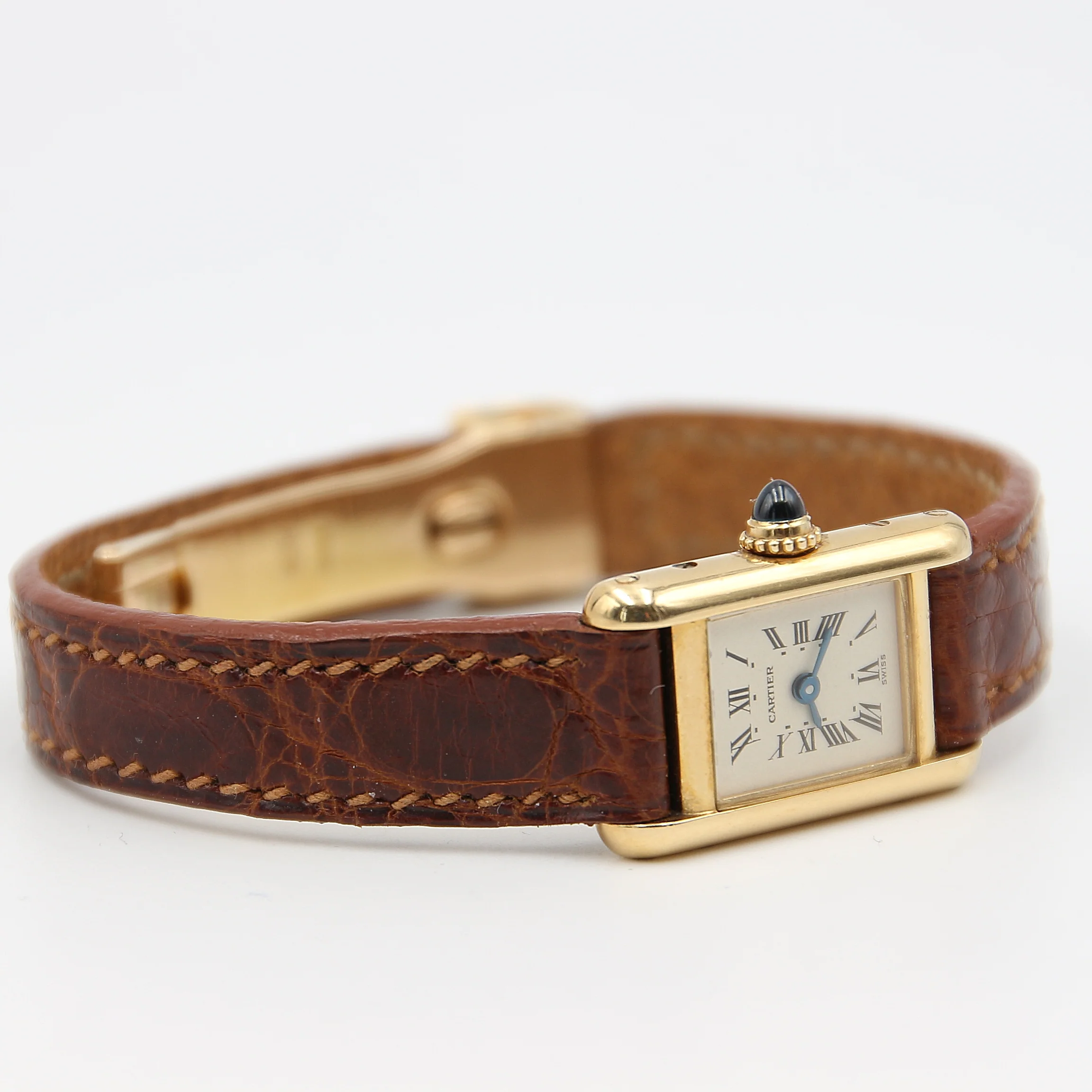 Cartier Tank Lady ref. 828001 18K Gold Leather strap Gold buckle - Image 2