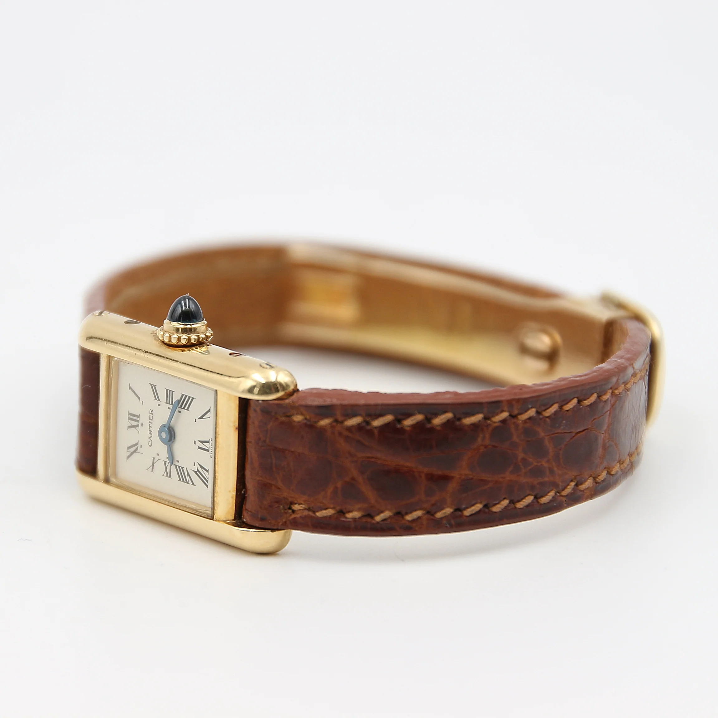 Cartier Tank Lady ref. 828001 18K Gold Leather strap Gold buckle - Image 3