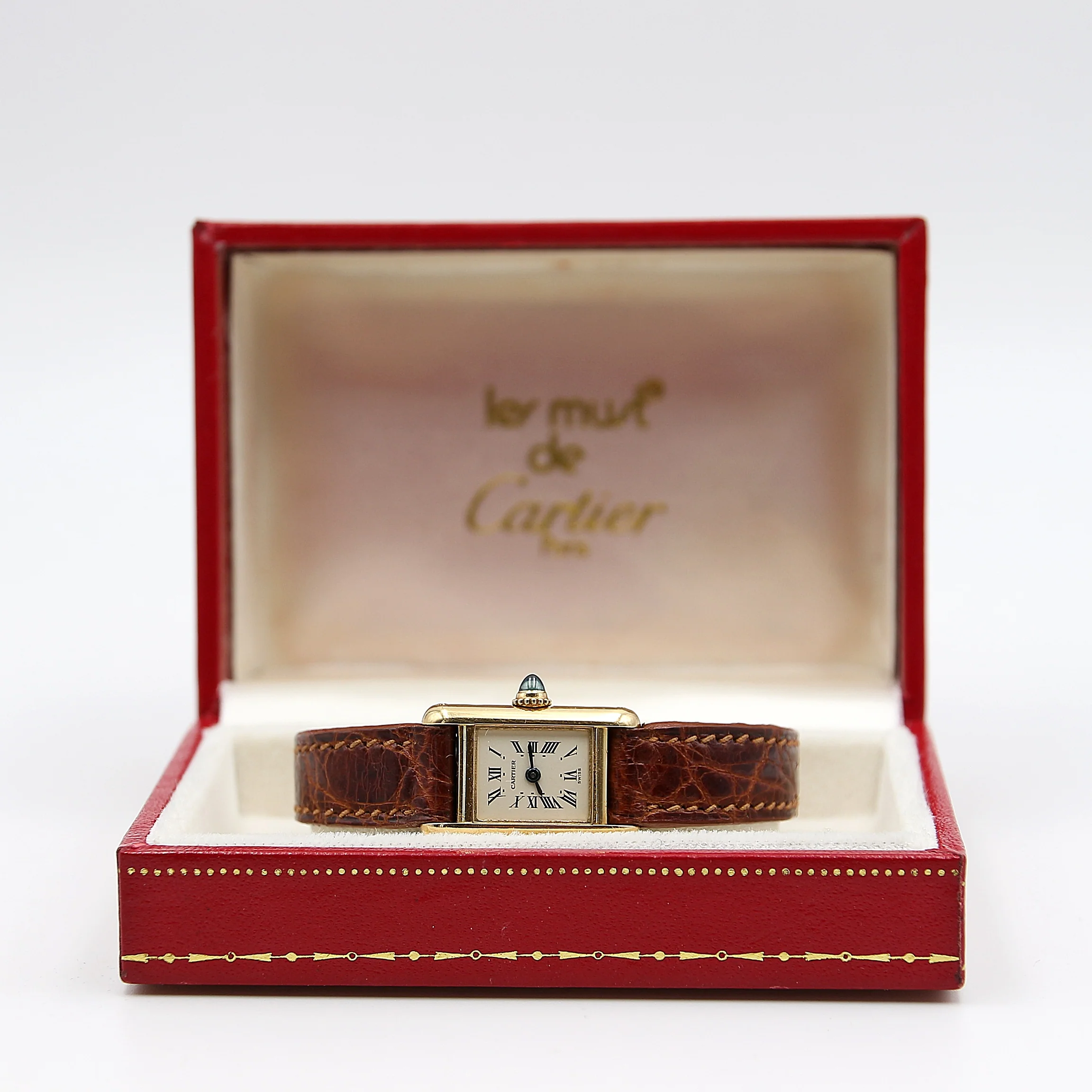 Cartier Tank Lady ref. 828001 18K Gold Leather strap Gold buckle - Image 4