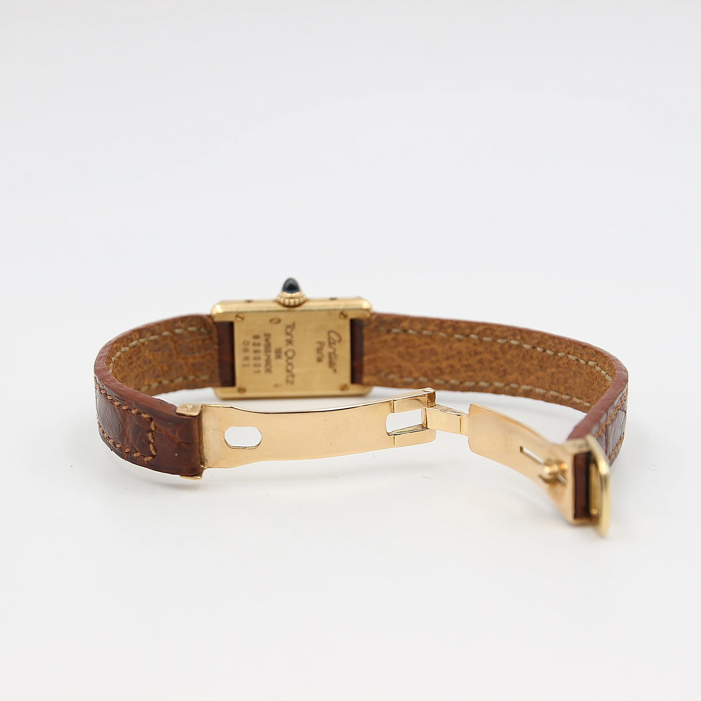 Cartier Tank Lady ref. 828001 18K Gold Leather strap Gold buckle - Image 6