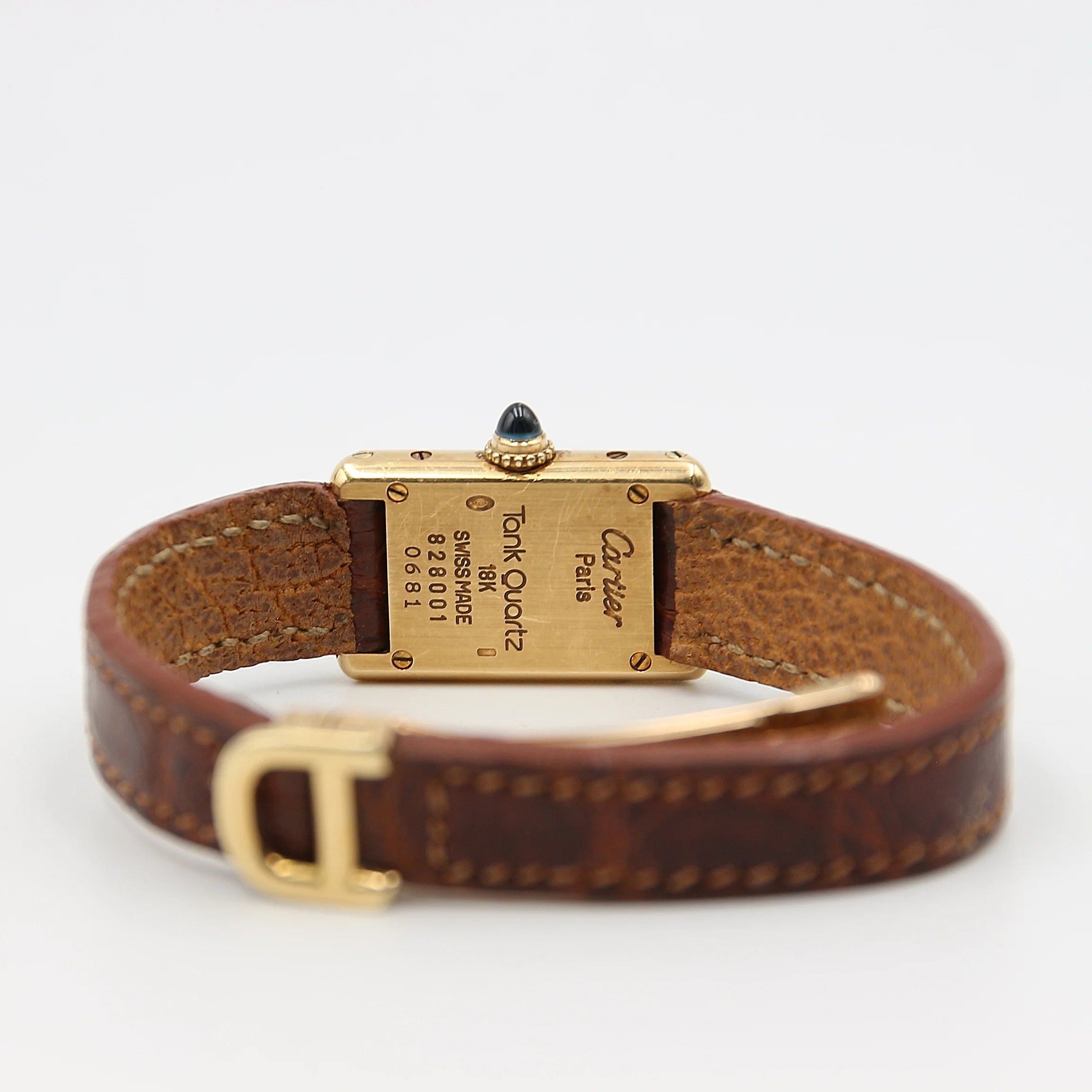 Cartier Tank Lady ref. 828001 18K Gold Leather strap Gold buckle - Image 8
