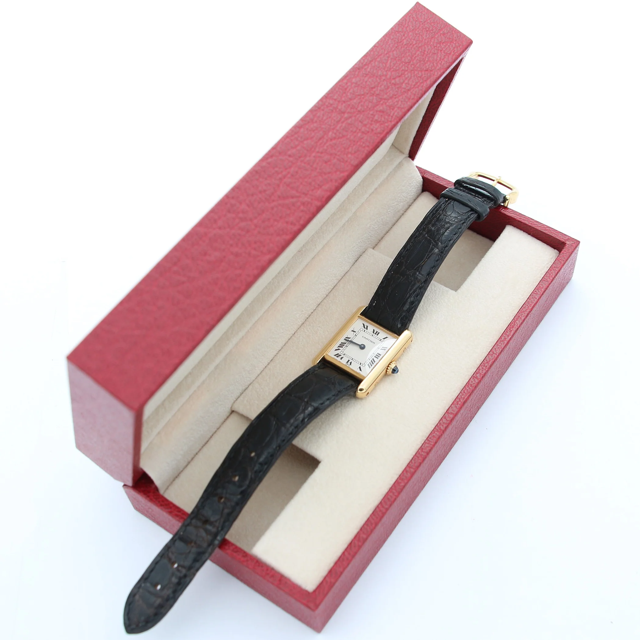 Cartier Tank Louis ref. 78087 18K Gold Leather strap - Image 3