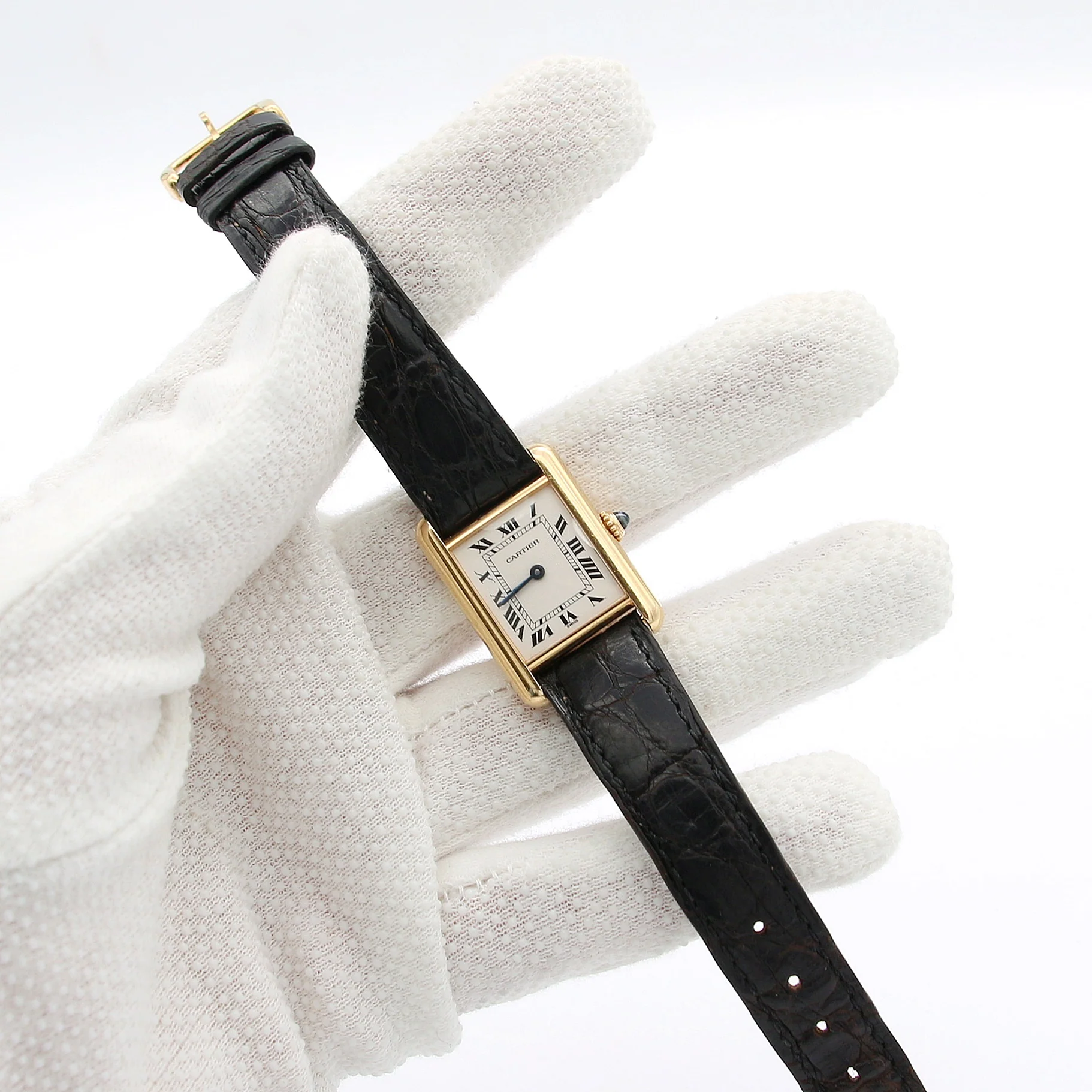 Cartier Tank Louis ref. 78087 18K Gold Leather strap - Image 5