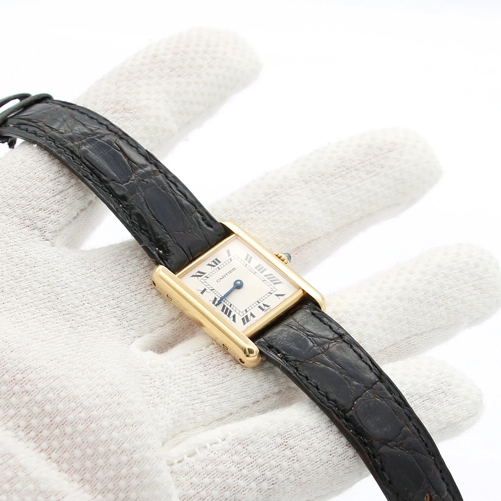 Cartier Tank Louis ref. 78087 18K Gold Leather strap - Image 6