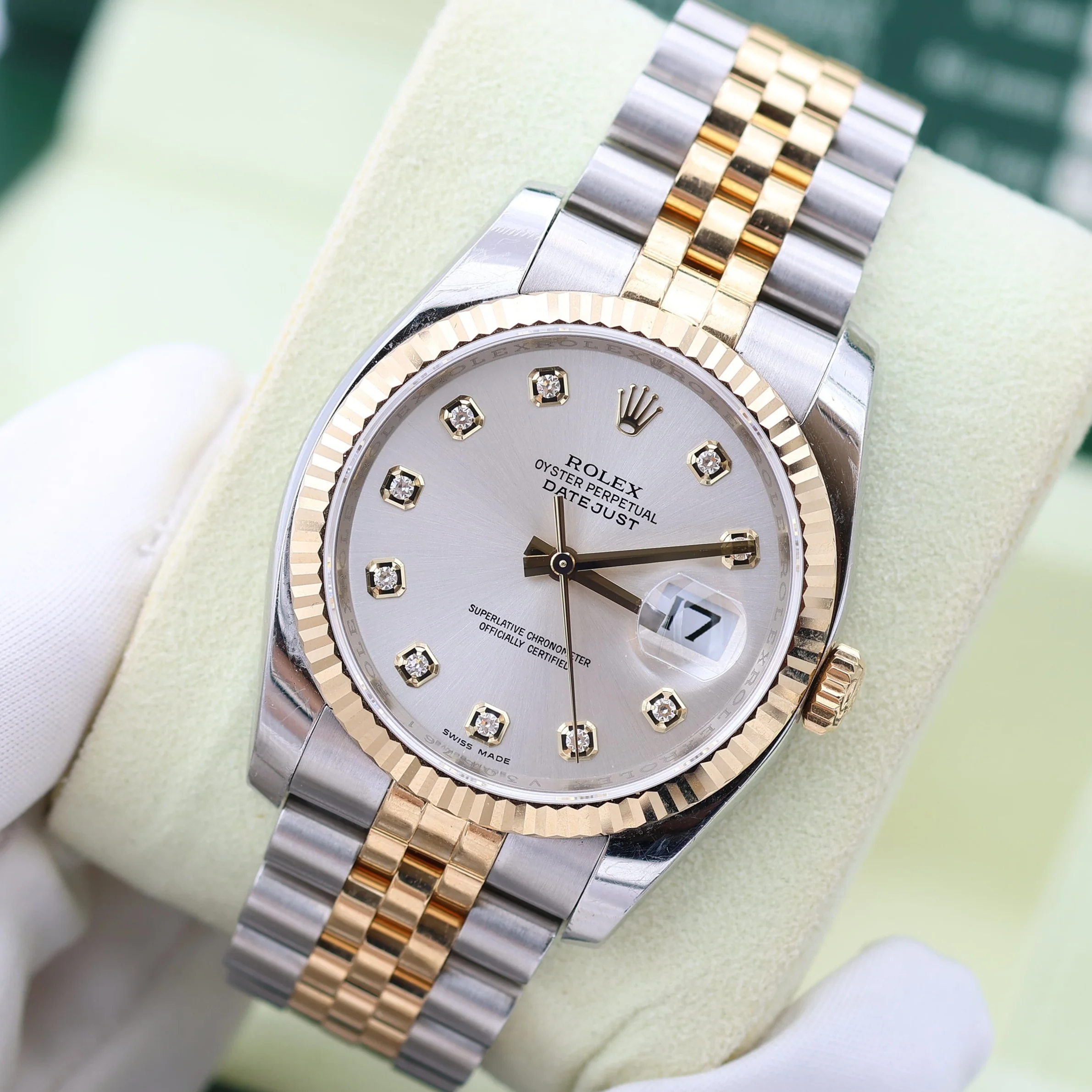 Rolex Datejust ref. 116233 Silver Dial with Diamonds - Full Set - Image 2