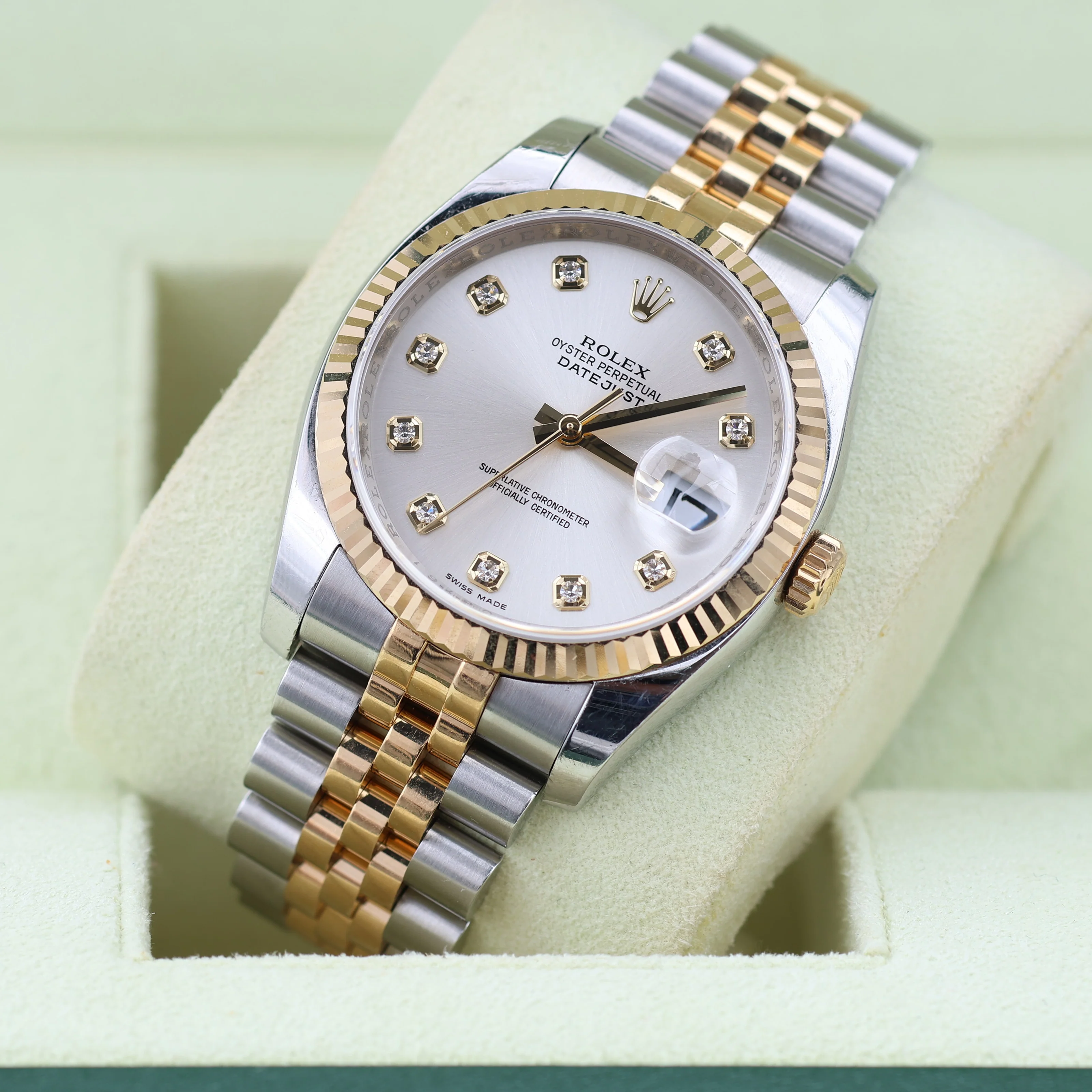 Rolex Datejust ref. 116233 Silver Dial with Diamonds - Full Set - Image 4
