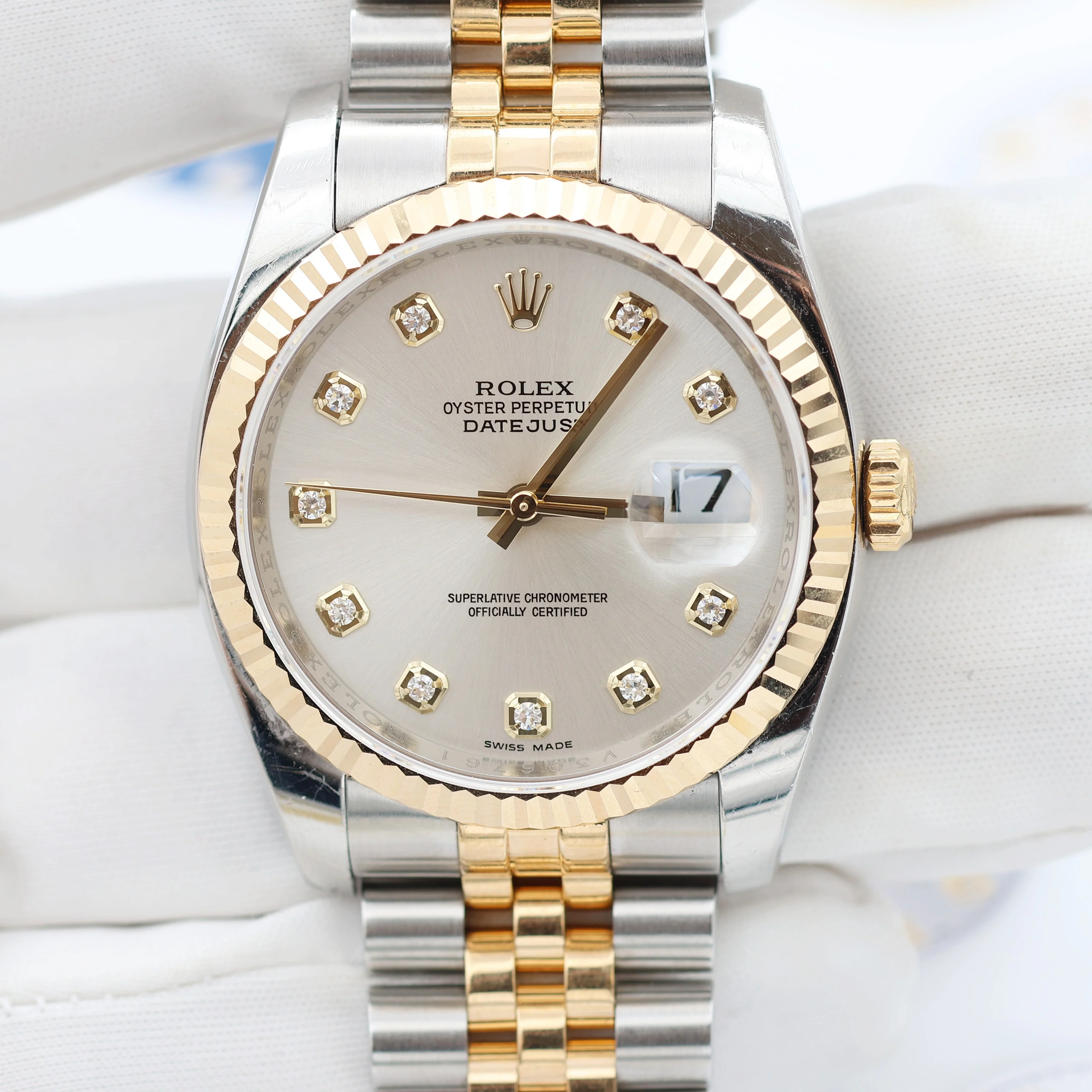Rolex Datejust ref. 116233 Silver Dial with Diamonds - Full Set - Image 5