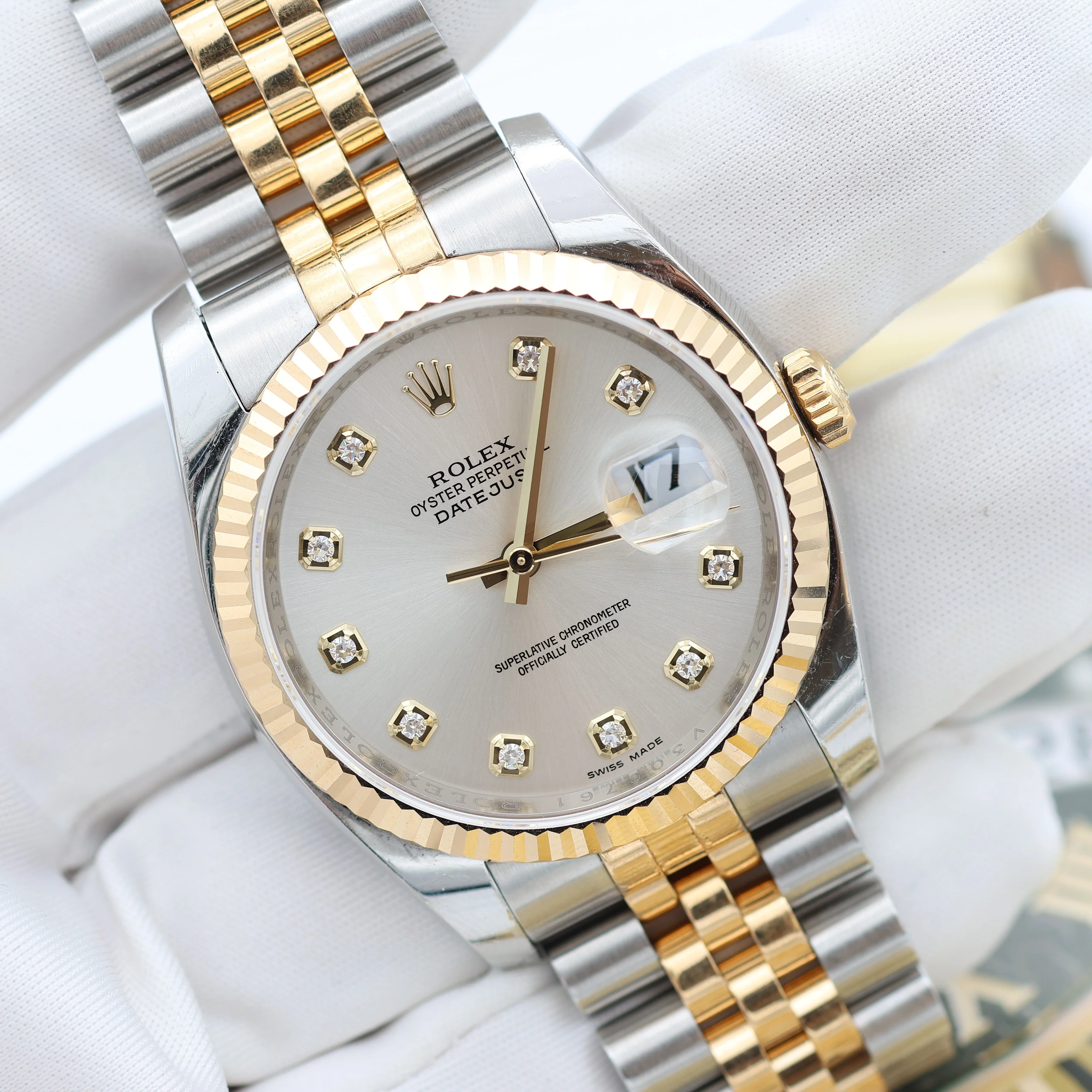 Rolex Datejust ref. 116233 Silver Dial with Diamonds - Full Set - Image 6