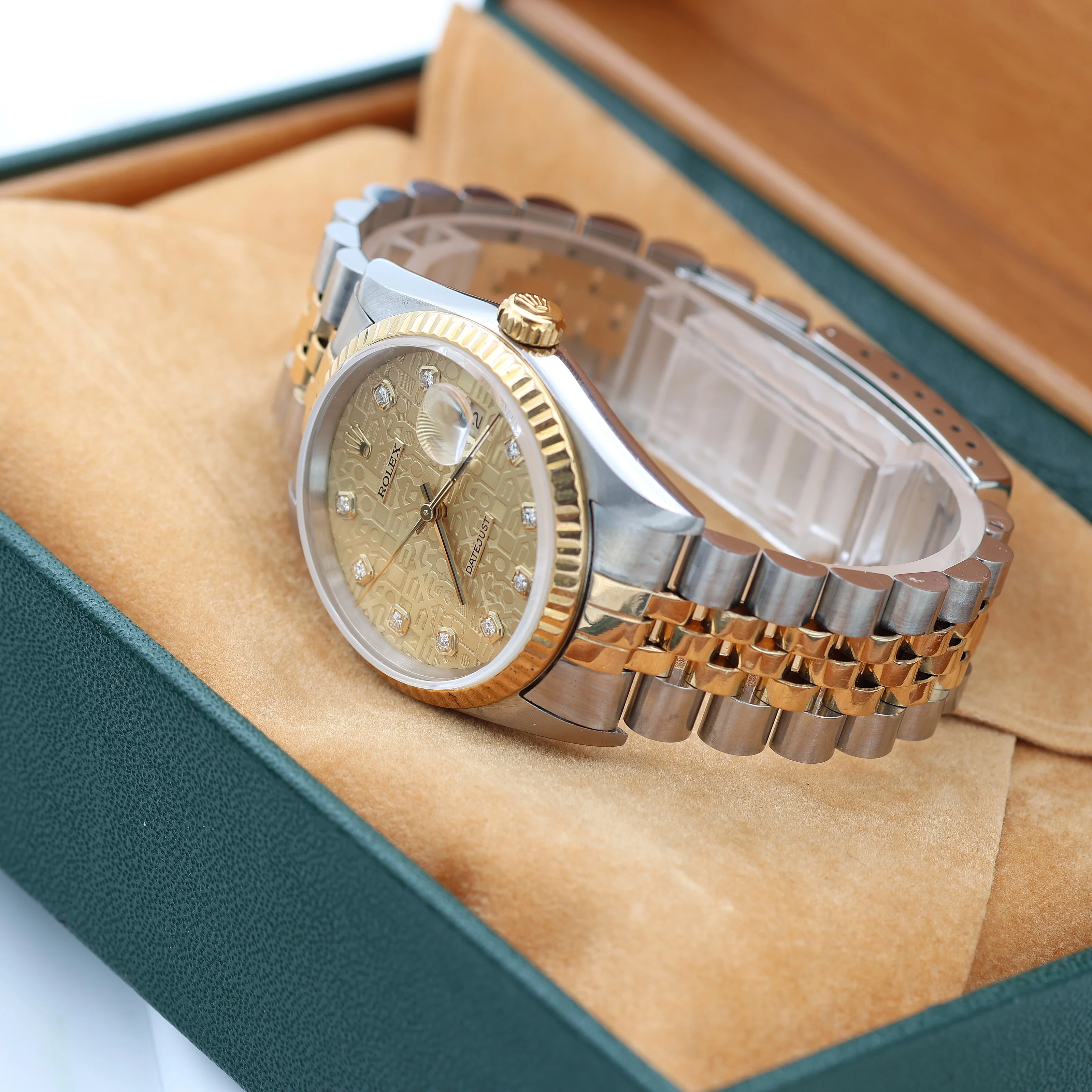 Rolex Datejust ref. 16233 - Champagne Computer Diamonds (Big) Dial Jubilee Bracelet - Full Set - Image 2