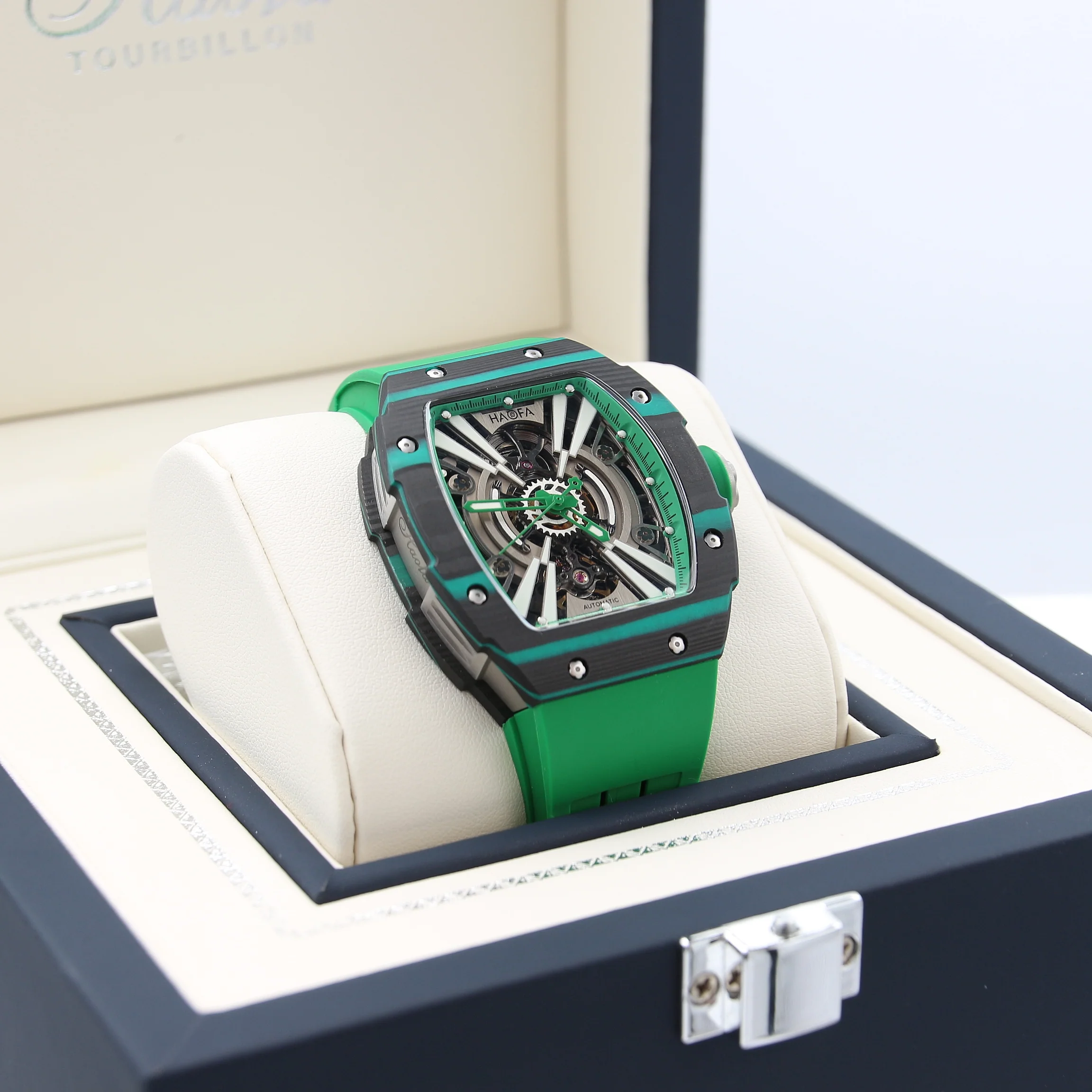 HAOFA ref. 1906 Green - Carbon TPT Mechanical Watch - Image 4