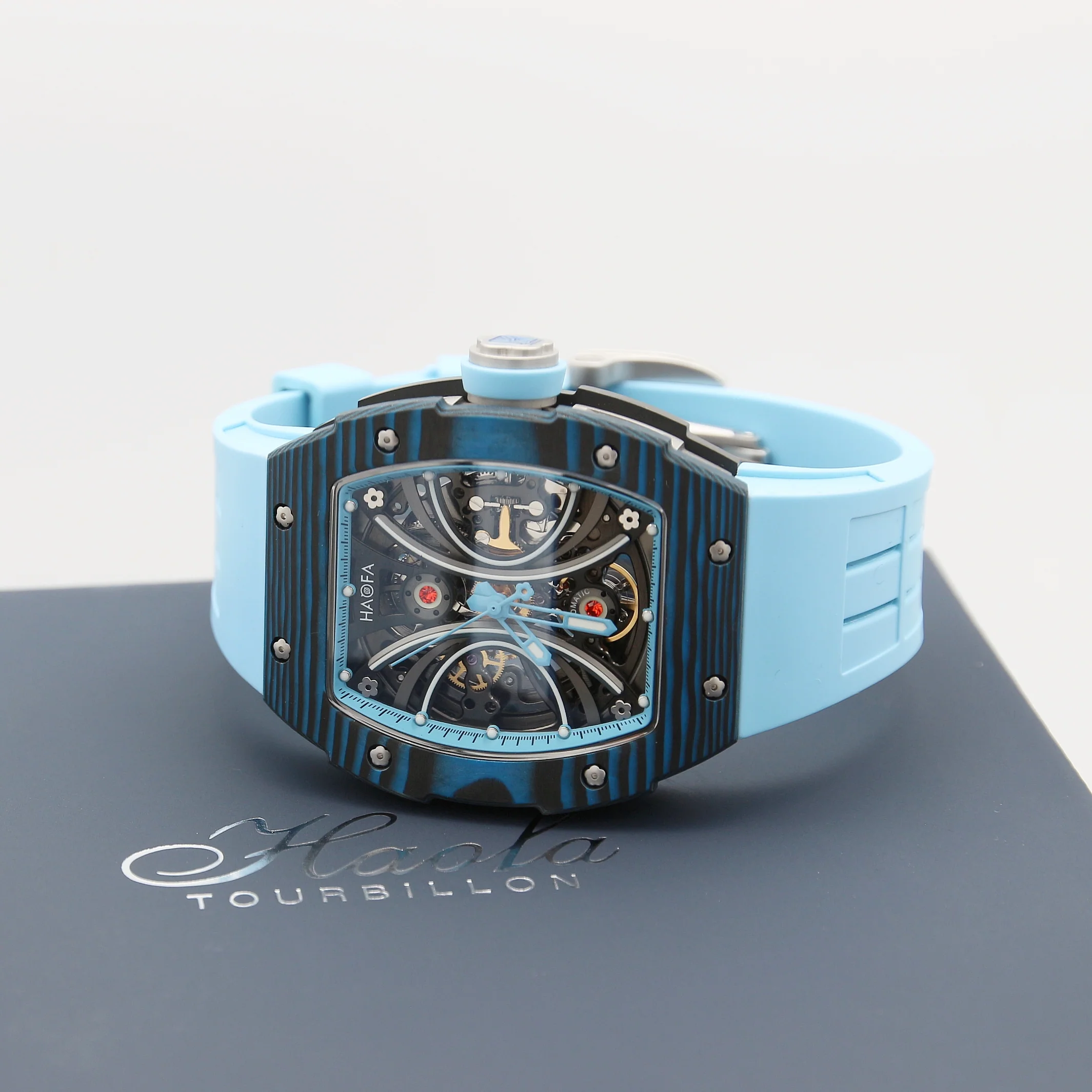 HAOFA ref. 1909 Blue - Carbon TPT Skeleton Automatic Watch - Image 8