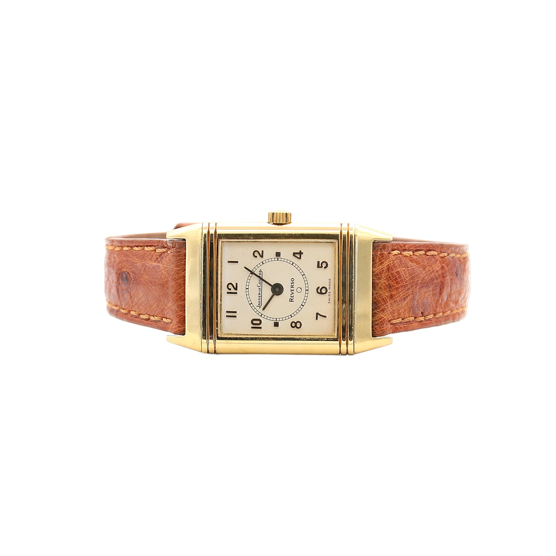 Jaeger Le-Coultre Reverso Lady 18k Gold Quarz Ref. 260.1.08 Leather Strap - Image 5