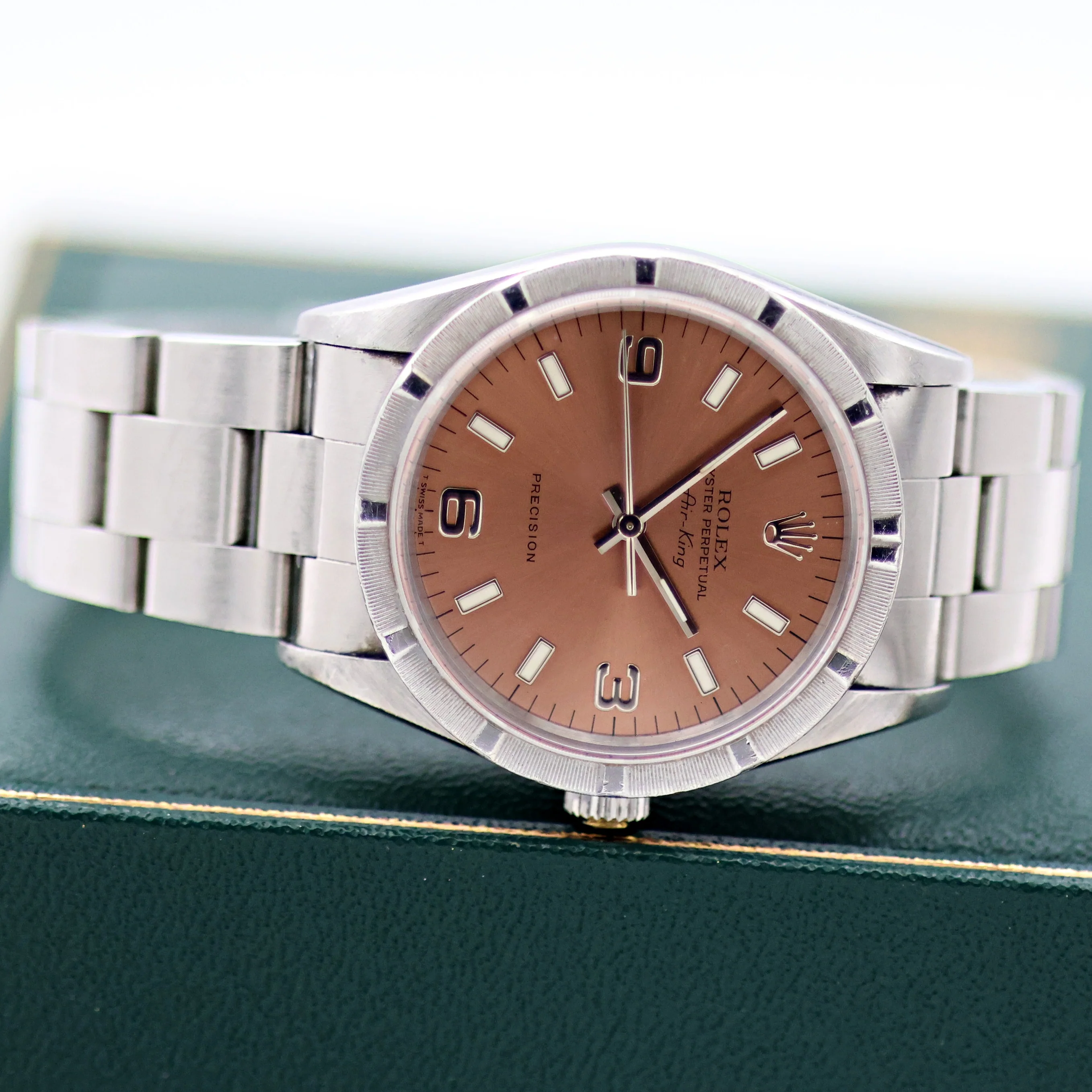 Rolex Air-King ref. 14010 Salmon 3-6-9 dial - Oyster Bracelet - Image 5