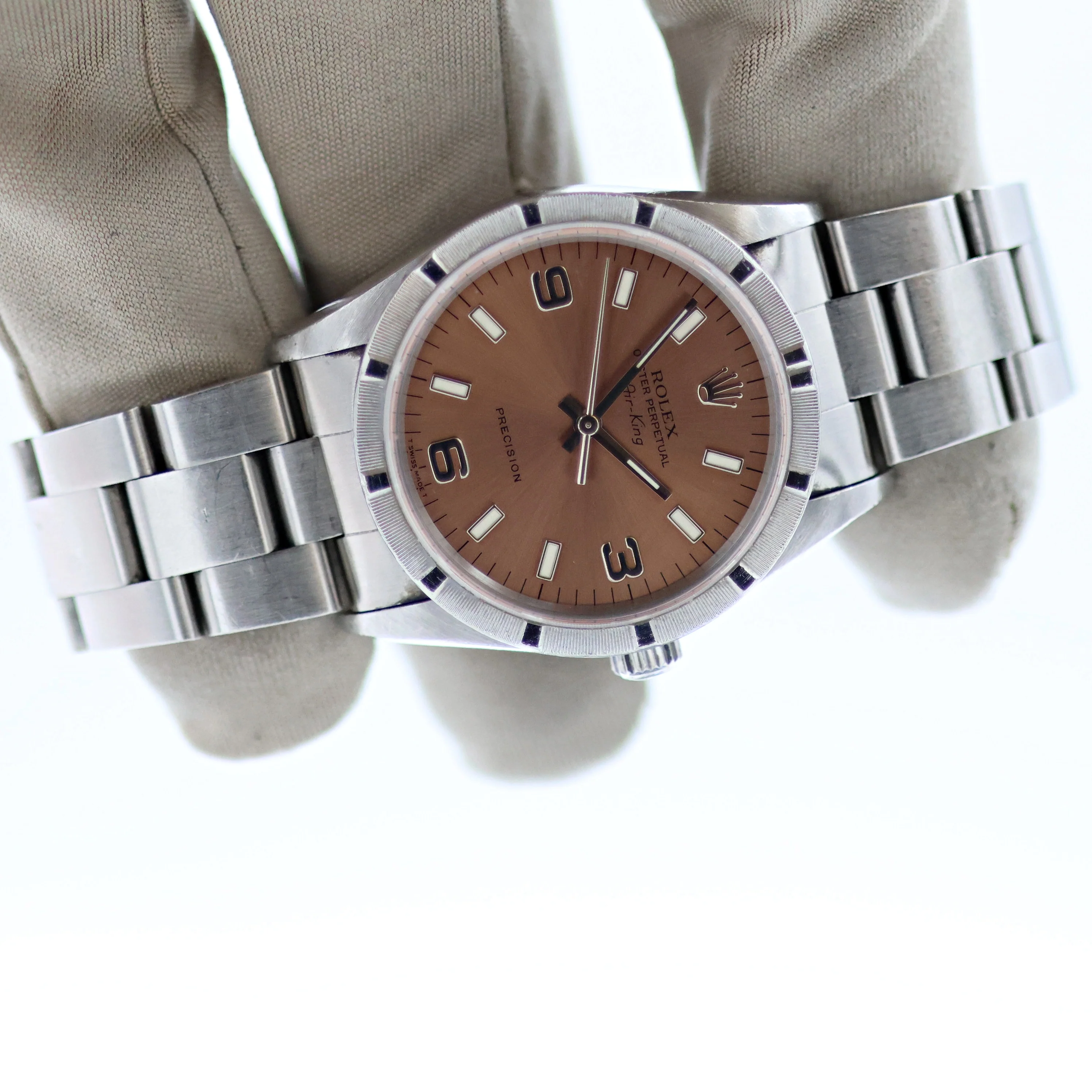 Rolex Air-King ref. 14010 Salmon 3-6-9 dial - Oyster Bracelet - Image 7