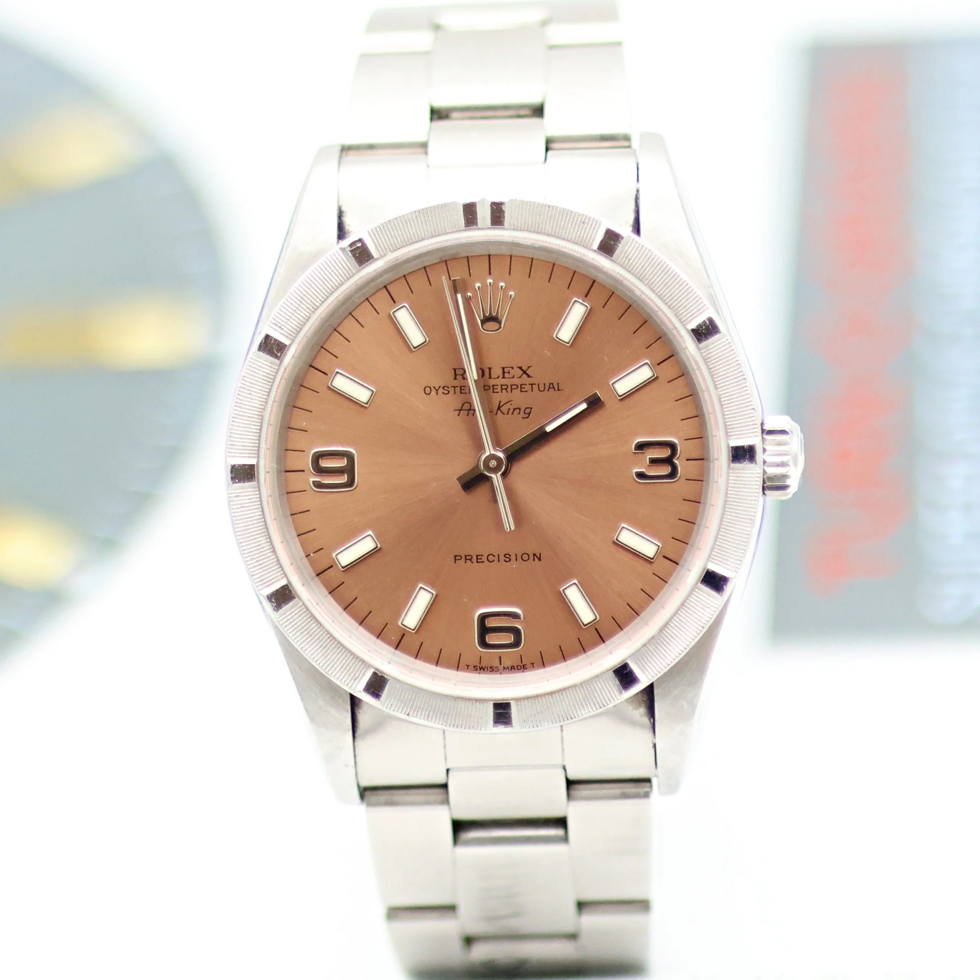 Rolex Air-King ref. 14010 Salmon 3-6-9 dial - Oyster Bracelet - Image 9