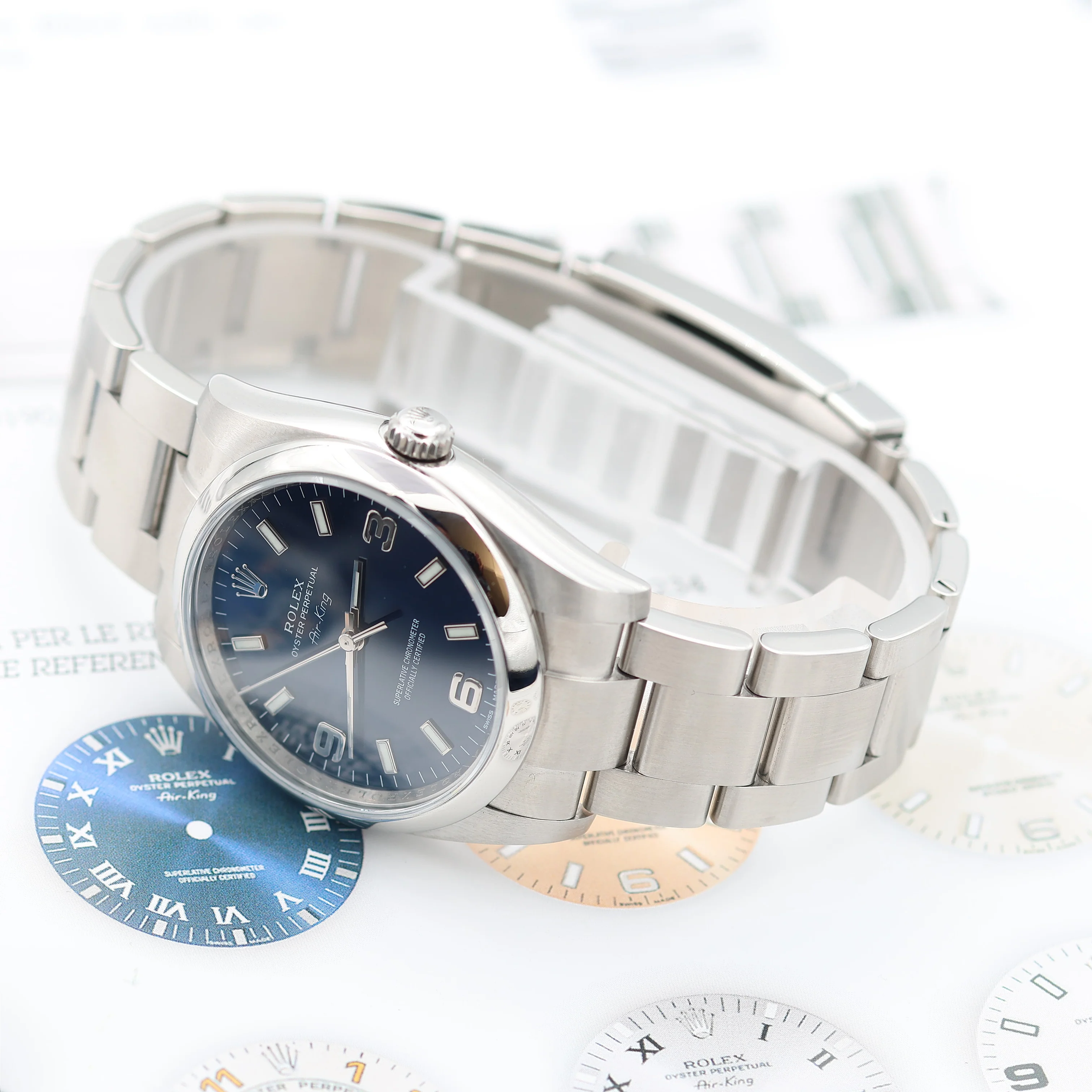 Rolex Oyster Perpetual Airking ref. 114200 Dial Blue 3-6-9 - Full Set - Image 5