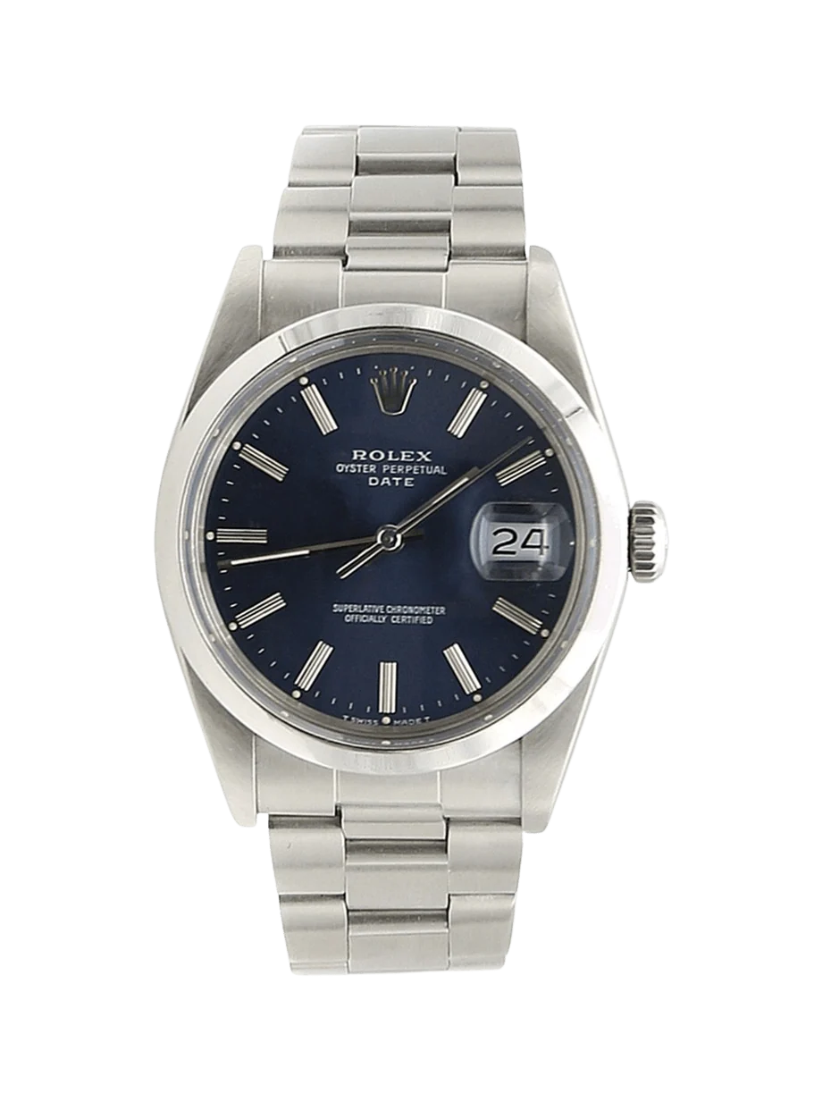 Rolex Date ref. 15000 Blue Dial Oyster Bracelet