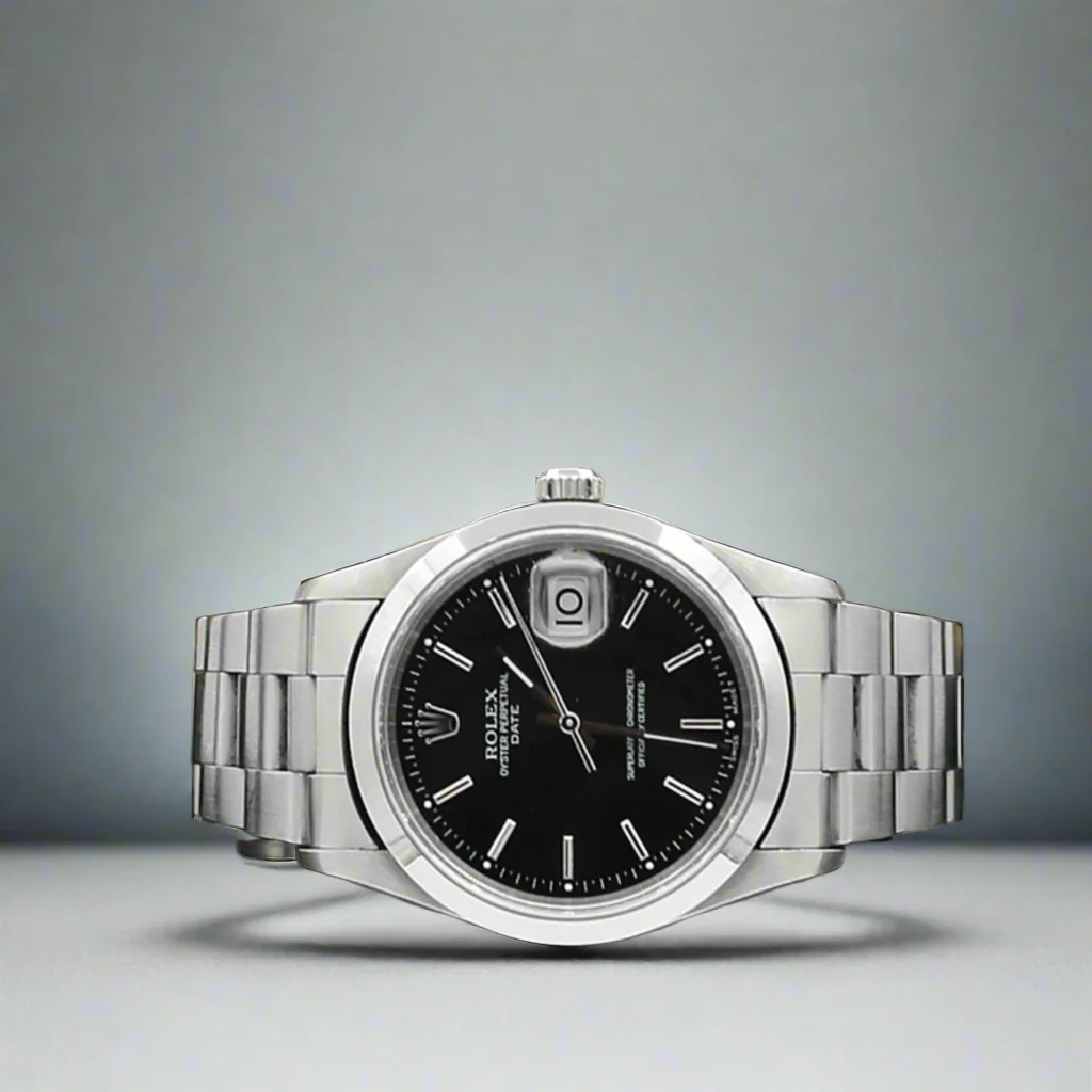 Rolex Date ref. 15200 Black Dial Oyster Bracelet - Image 3