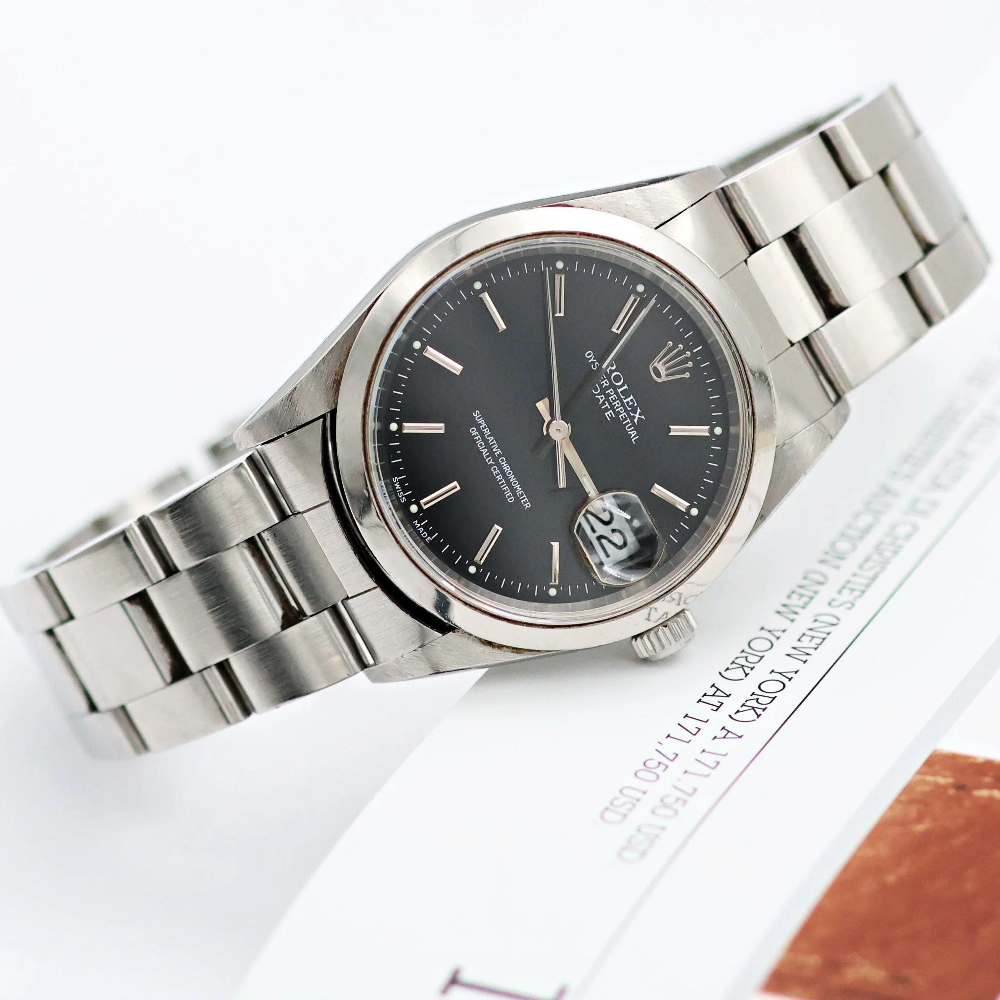 Rolex Date ref. 15200 Black Dial Oyster Bracelet - Full Set - Image 10