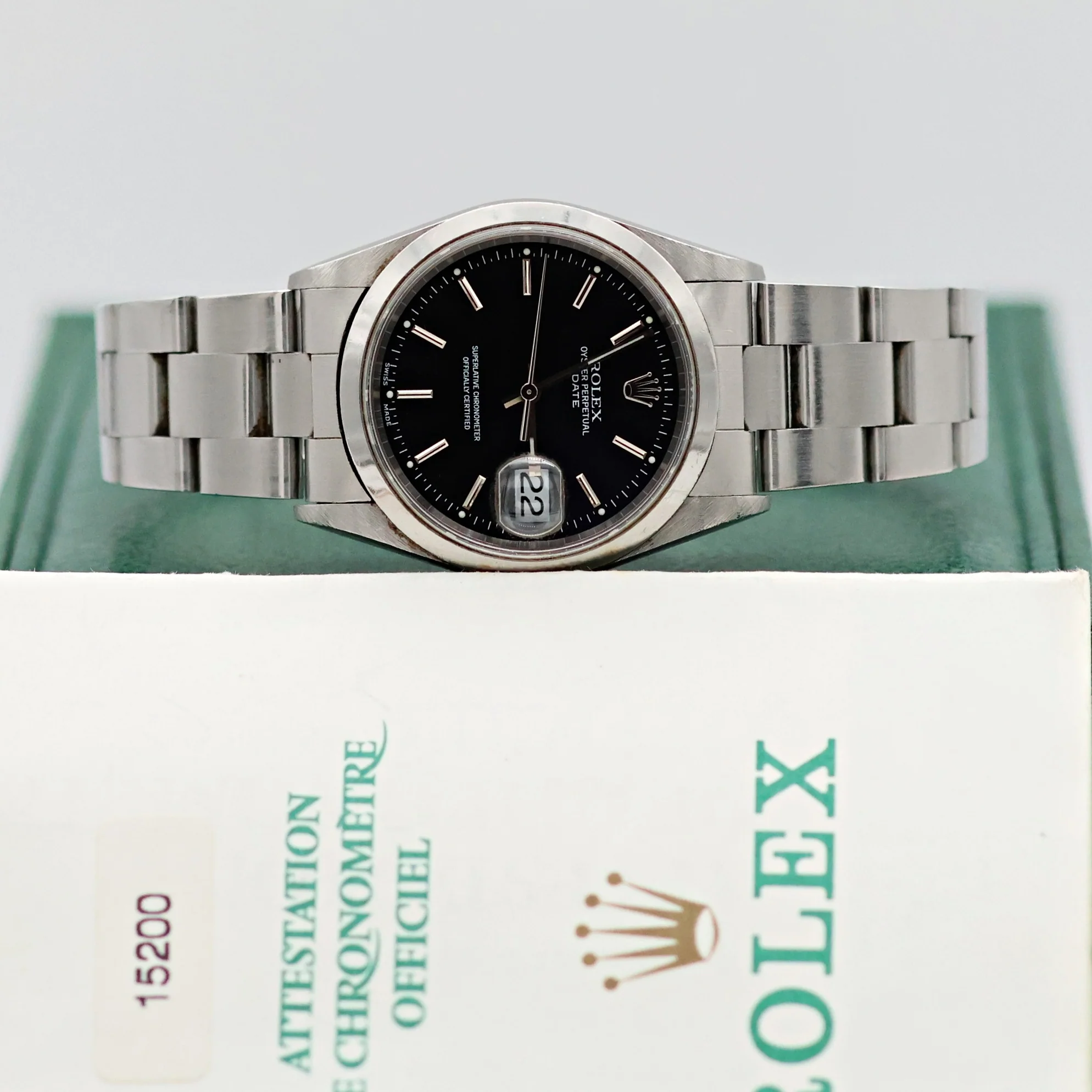 Rolex Date ref. 15200 Black Dial Oyster Bracelet - Full Set - Image 11