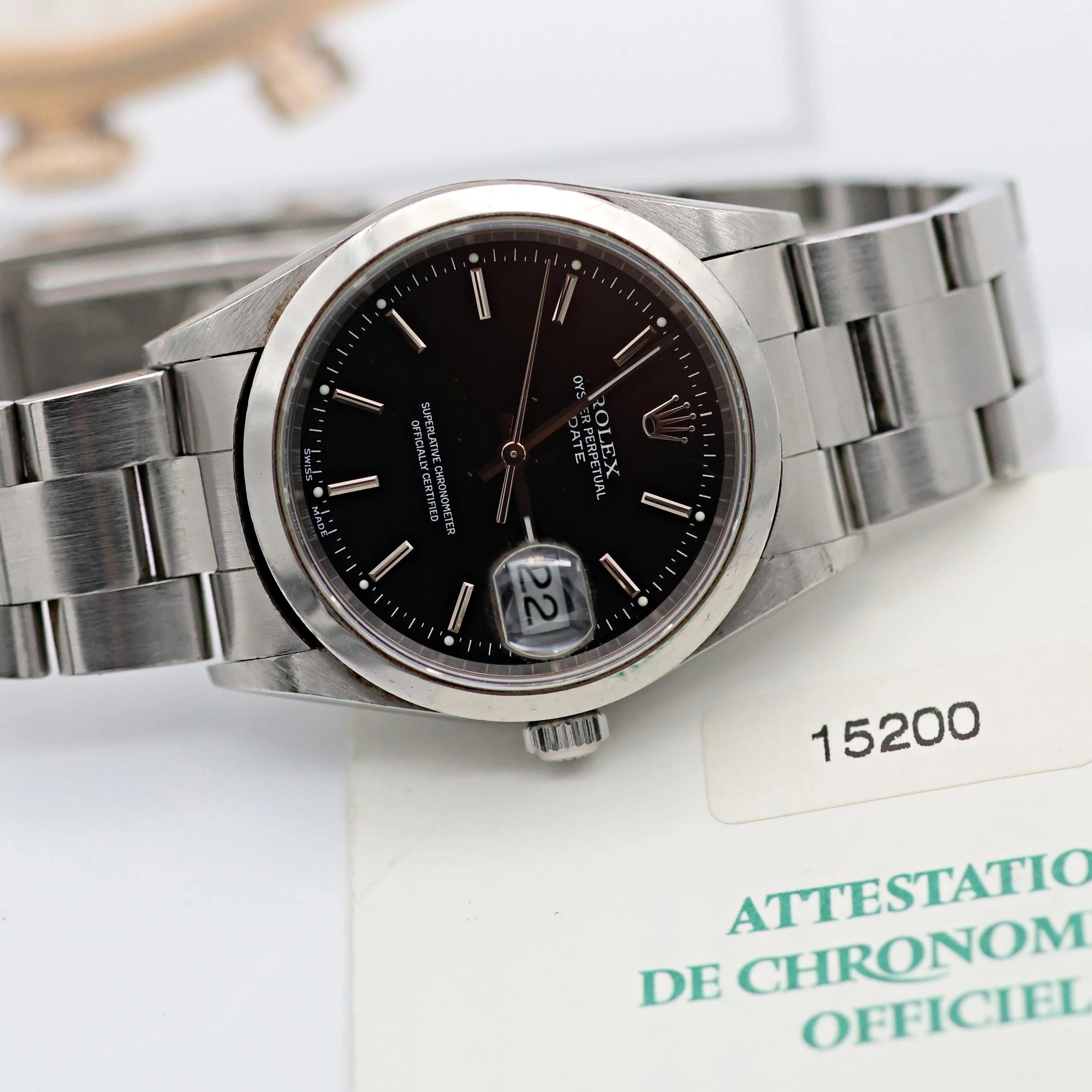 Rolex Date ref. 15200 Black Dial Oyster Bracelet - Full Set - Image 12