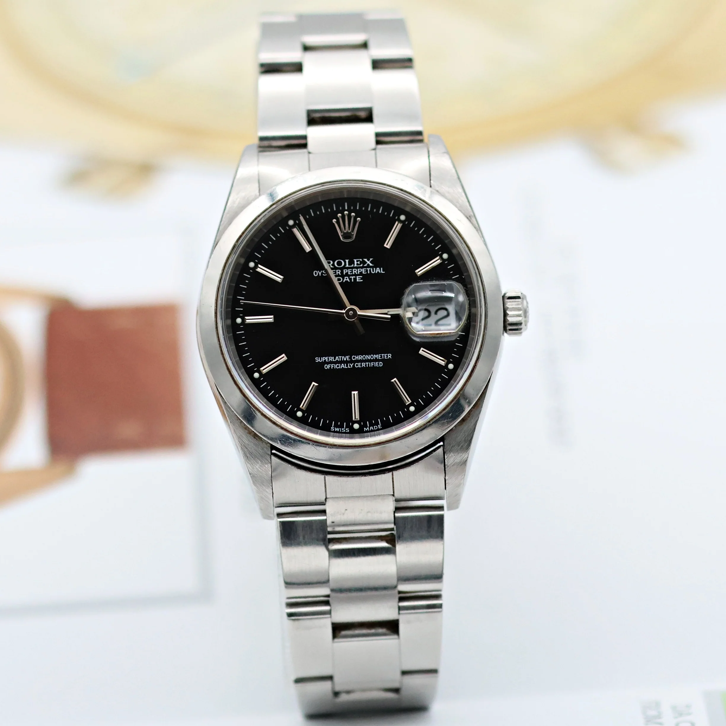 Rolex Date ref. 15200 Black Dial Oyster Bracelet - Full Set - Image 4