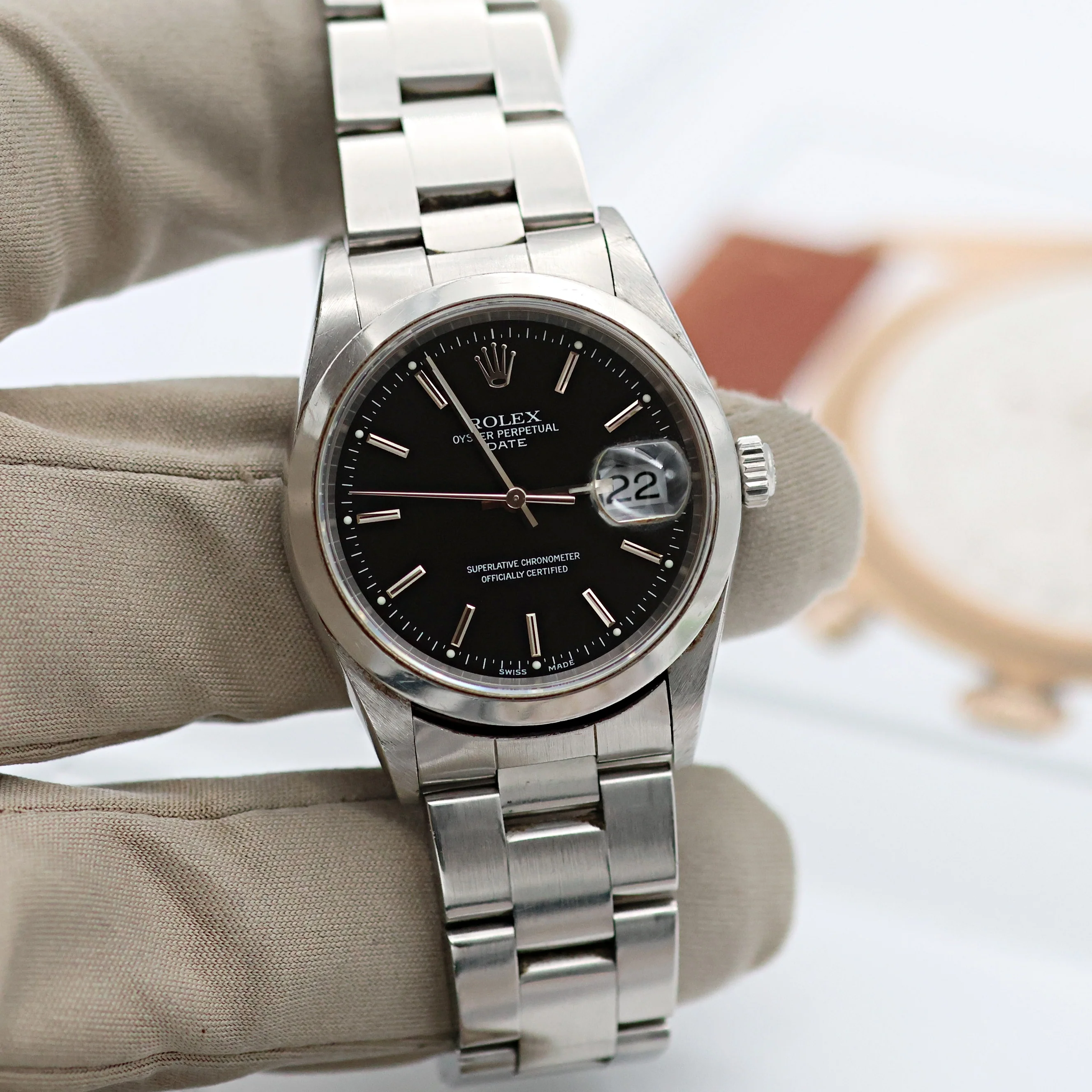 Rolex Date ref. 15200 Black Dial Oyster Bracelet - Full Set - Image 7