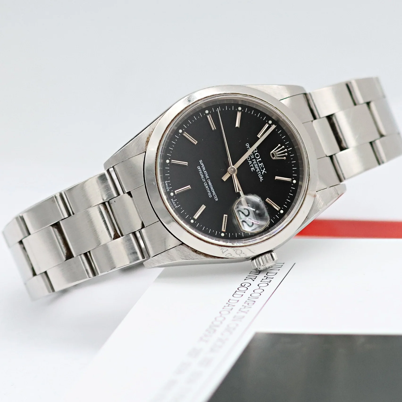 Rolex Date ref. 15200 Black Dial Oyster Bracelet - Full Set - Image 9