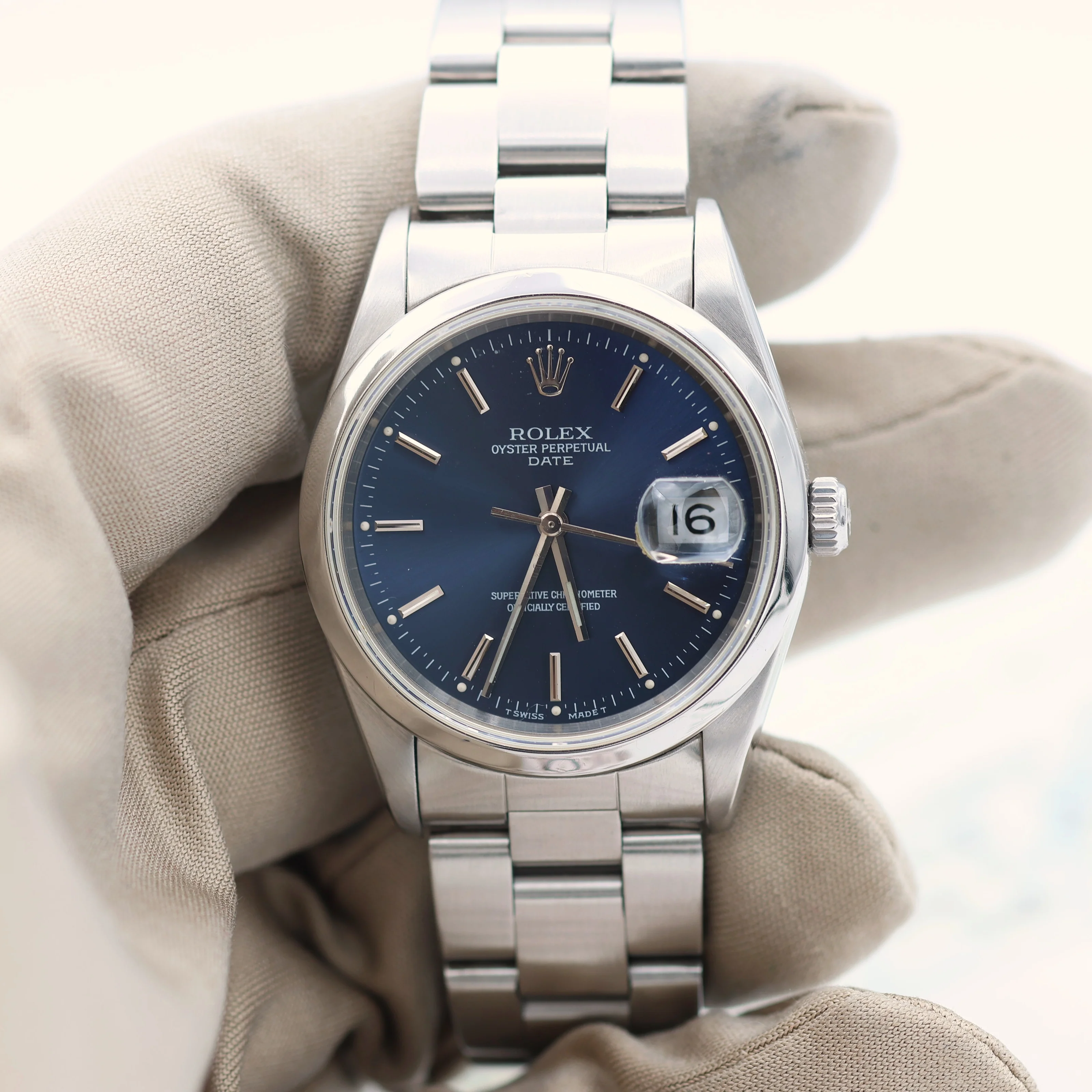 Rolex Date ref. 15200 Blue Dial Oyster Bracelet - Image 2