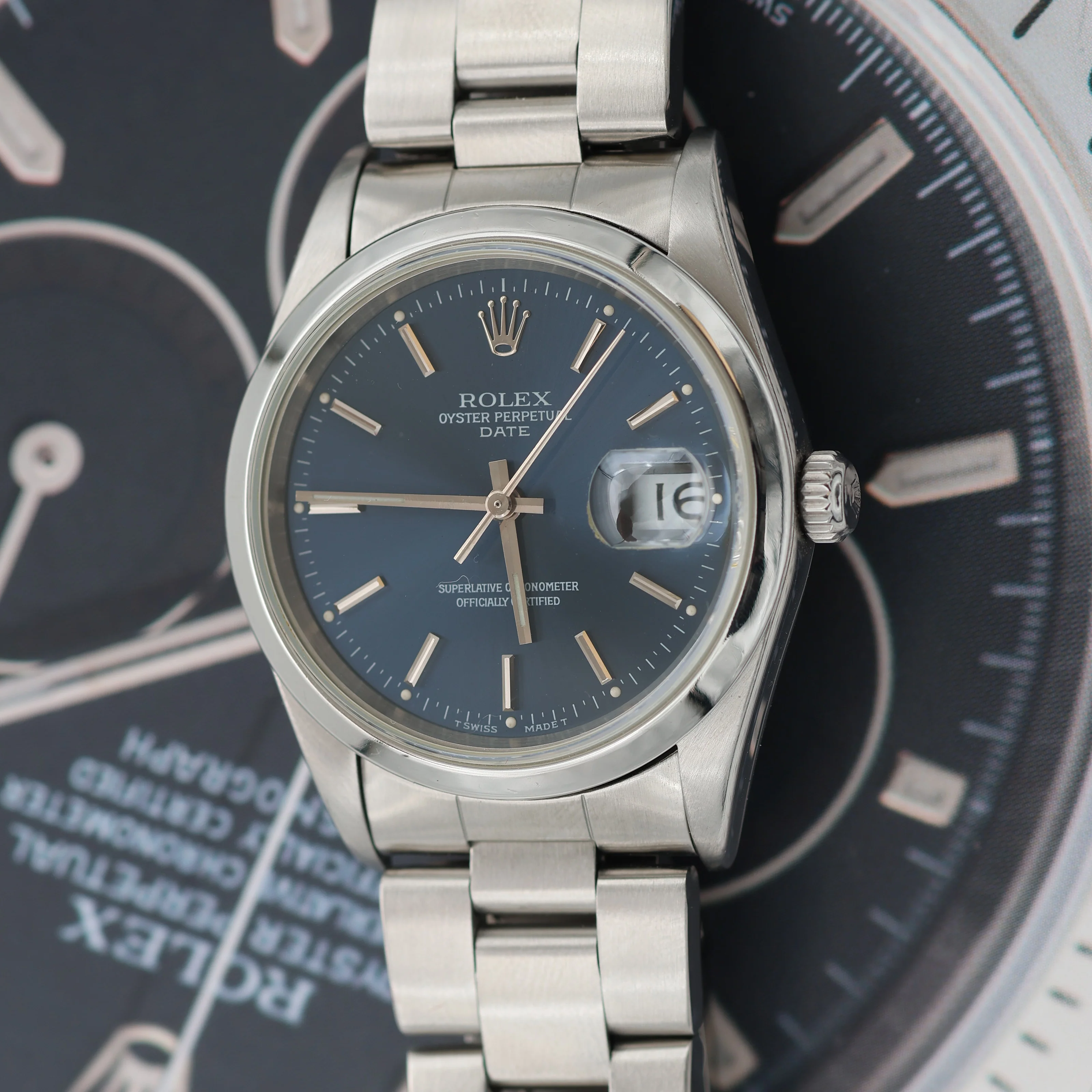 Rolex Date ref. 15200 Blue Dial Oyster Bracelet - Image 5