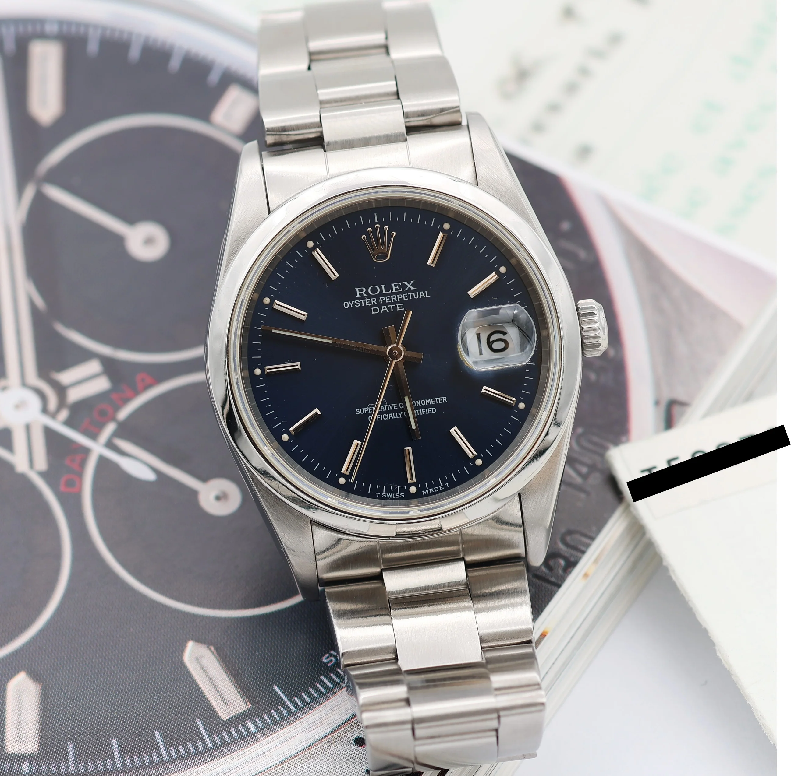 Rolex Date ref. 15200 Blue Dial Oyster Bracelet - Image 6