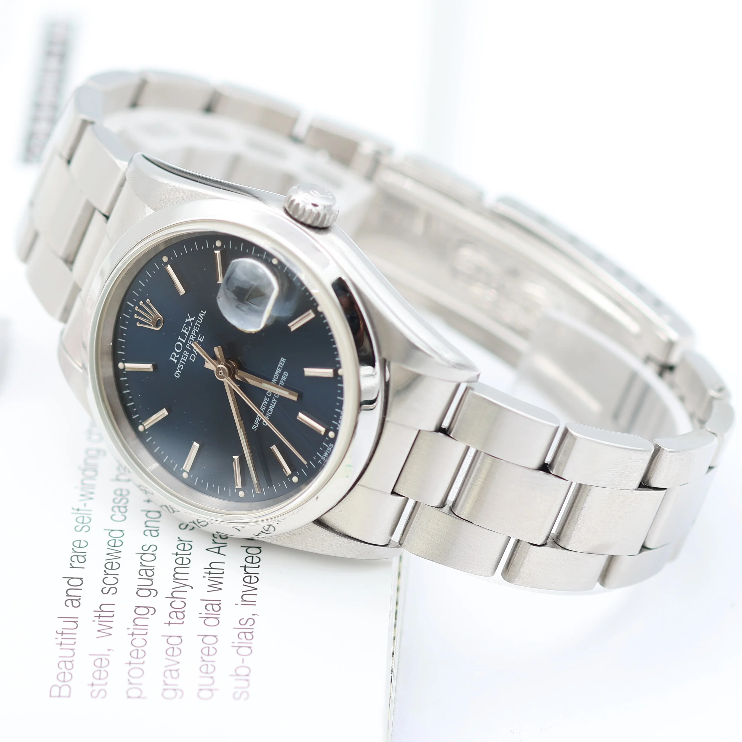 Rolex Date ref. 15200 Blue Dial Oyster Bracelet - Image 8