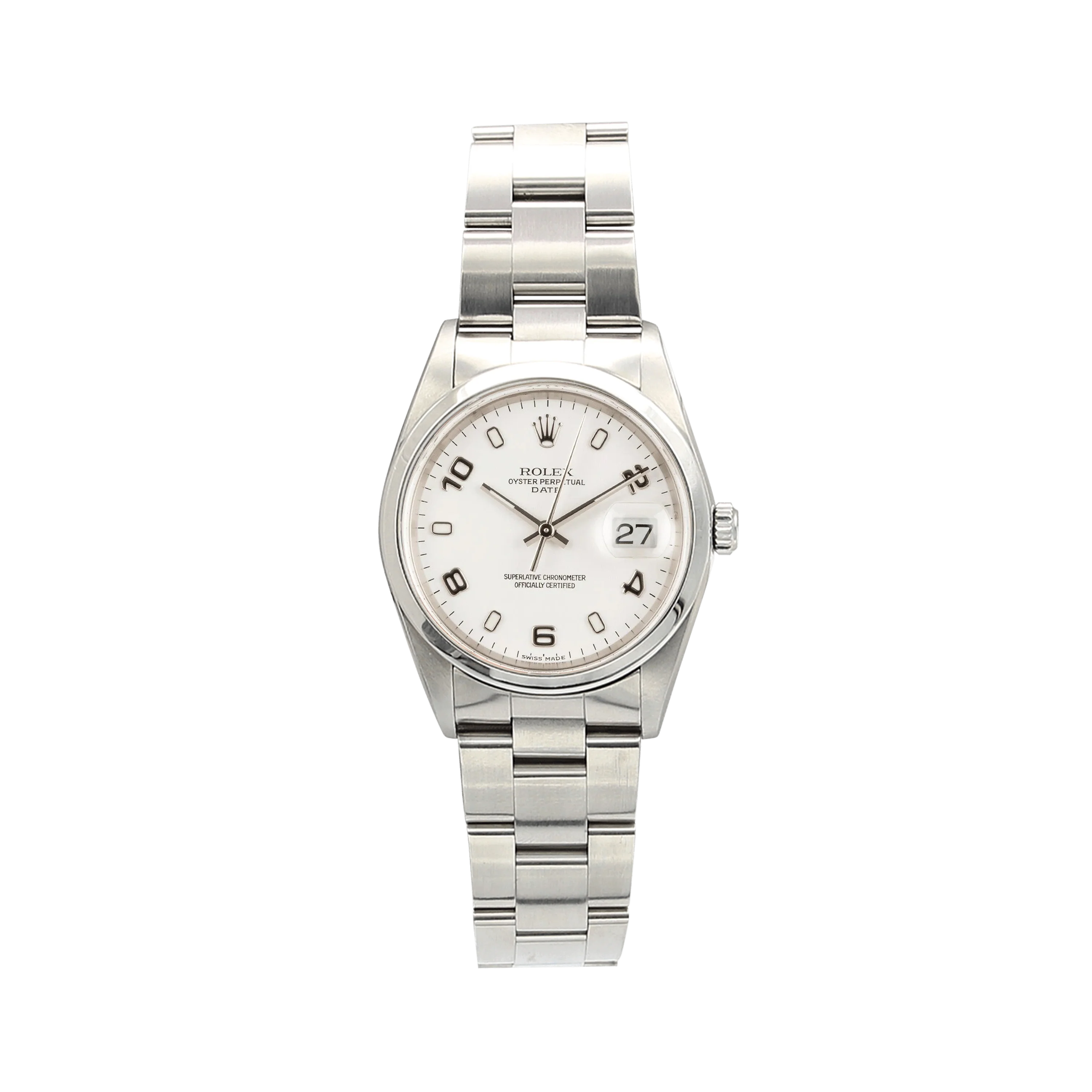 Rolex Date ref. 15200 White Arabic Dial Oyster Bracelet