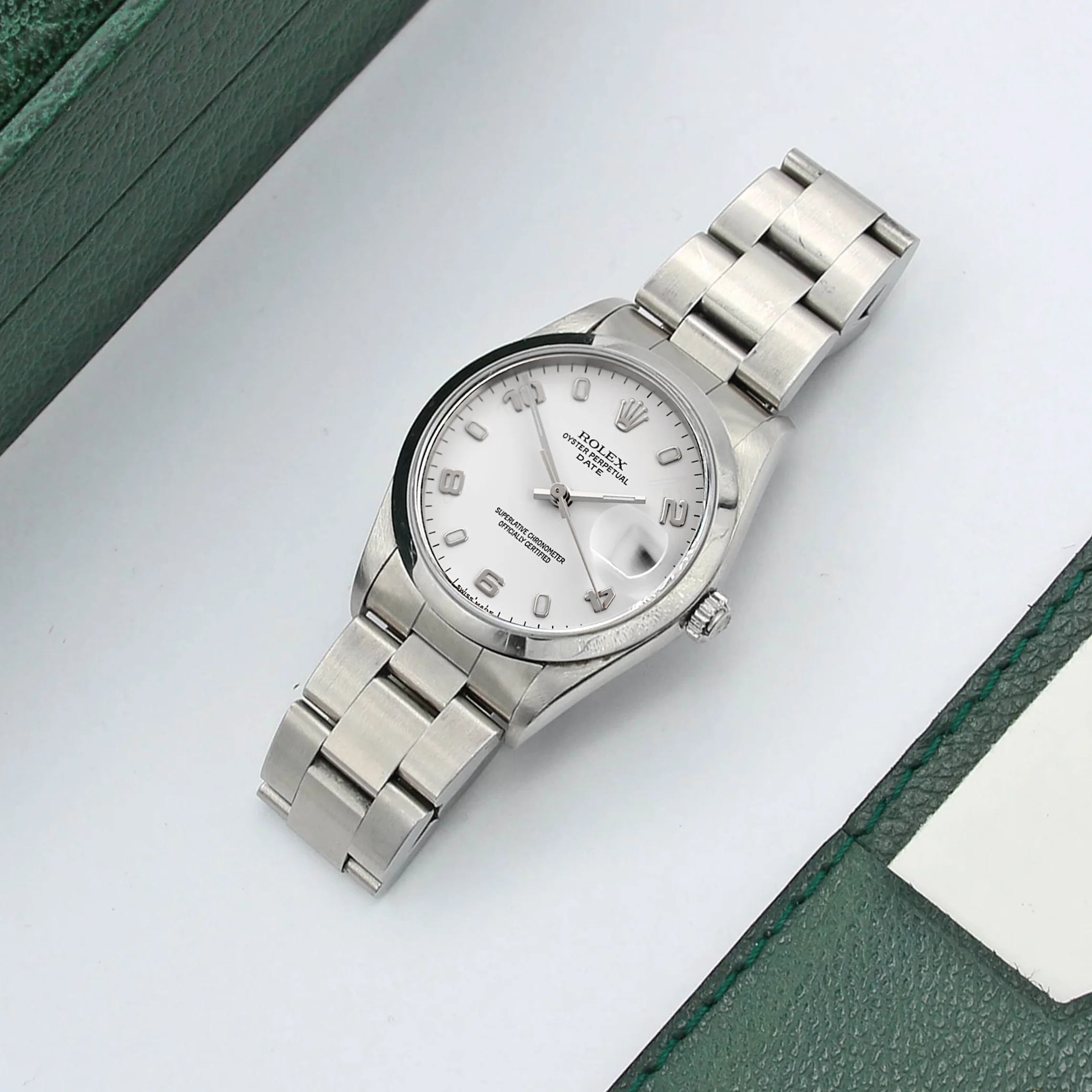 Rolex Date ref. 15200 White Arabic Dial Oyster Bracelet - Image 2