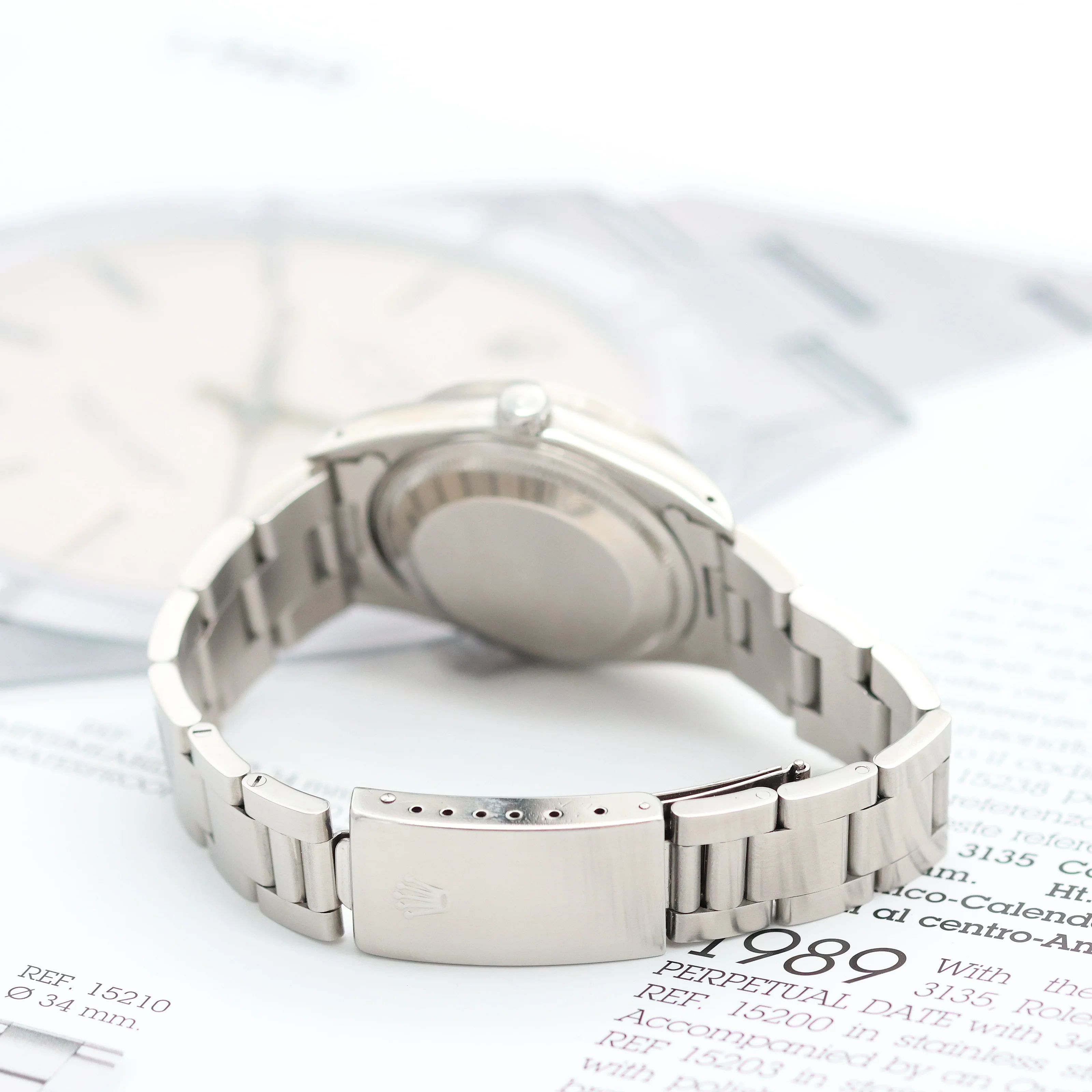 Rolex Date ref. 15210 White Arabic Dial Oyster Bracelet - Full Set - Image 13