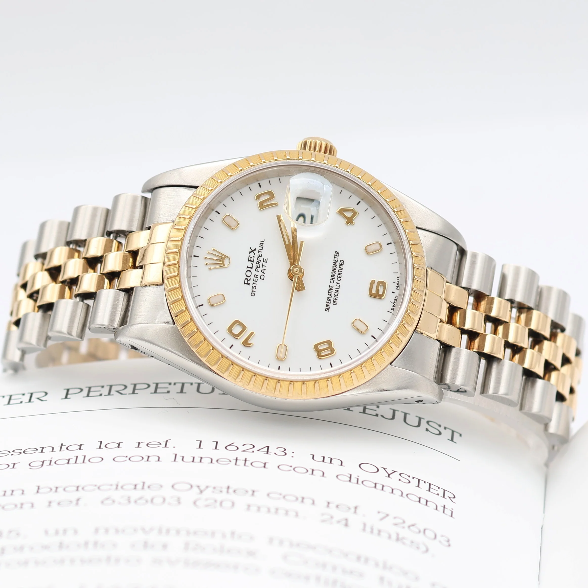 Rolex Oyster Perpetual Date ref. 15223 White Arabic Dial - Jubilee Bracelet - Image 15