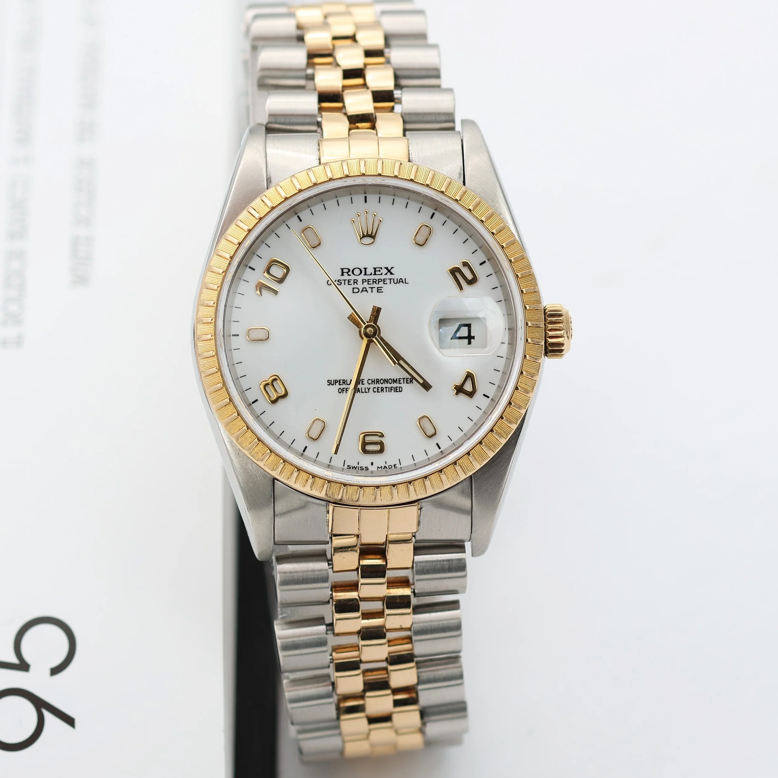 Rolex Oyster Perpetual Date ref. 15223 White Arabic Dial - Jubilee Bracelet - Image 8