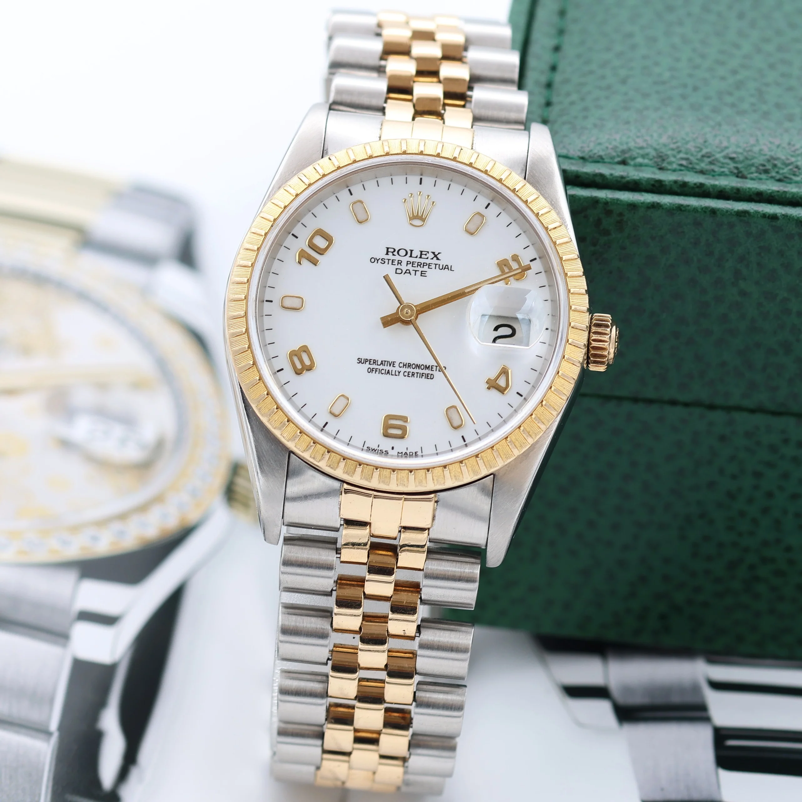 Rolex Oyster Perpetual Date ref. 15223 White Arabic Dial - Jubilee Bracelet - Image 9