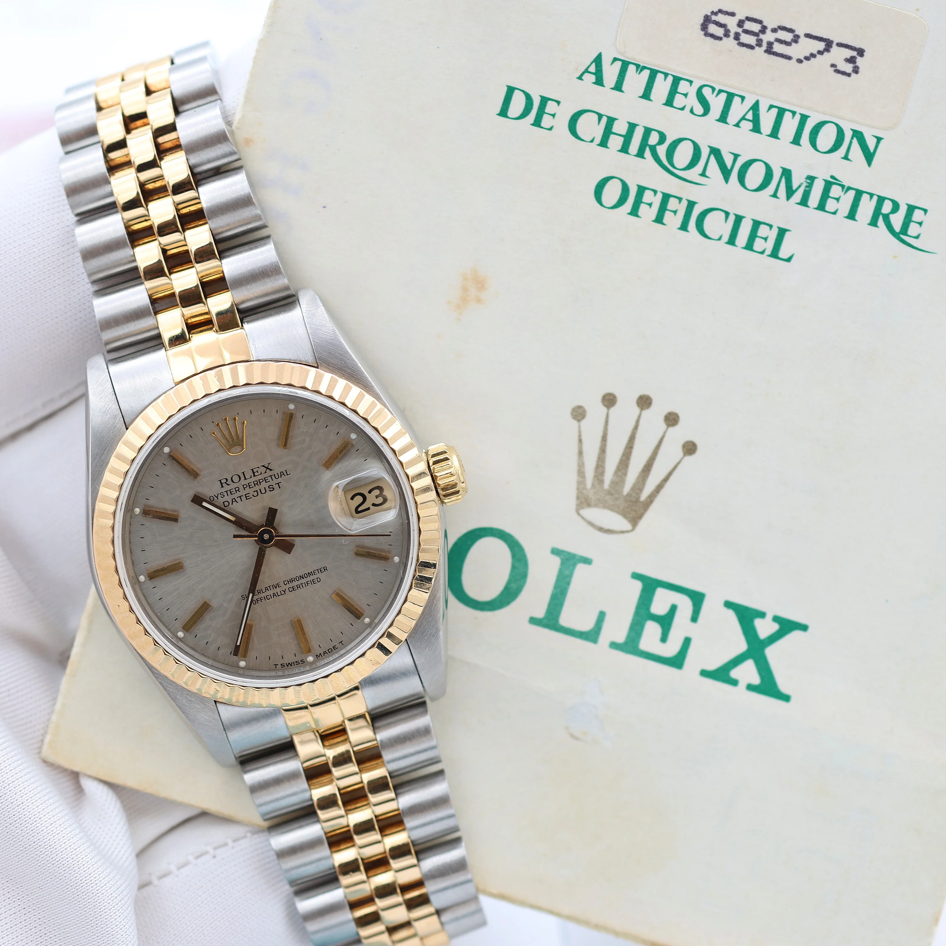 Rolex Datejust 31 Mid-Size ref. 68273 - Grey Millennary Dial - Full Set - Image 4