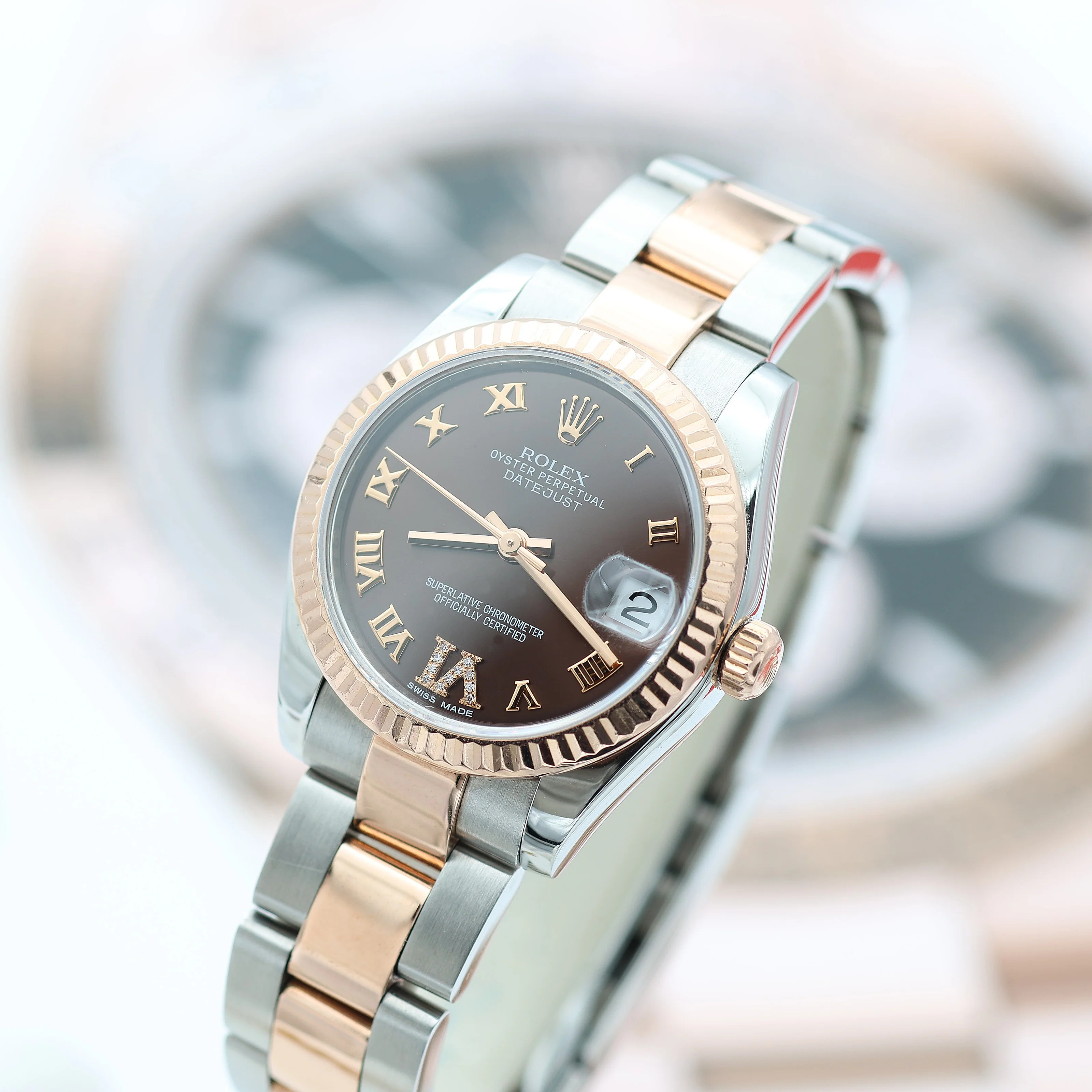 Rolex Datejust 31 ref. 278271 - Chocolate Diamond Roman Dial - Oyster Bracelet Full Set - Image 4