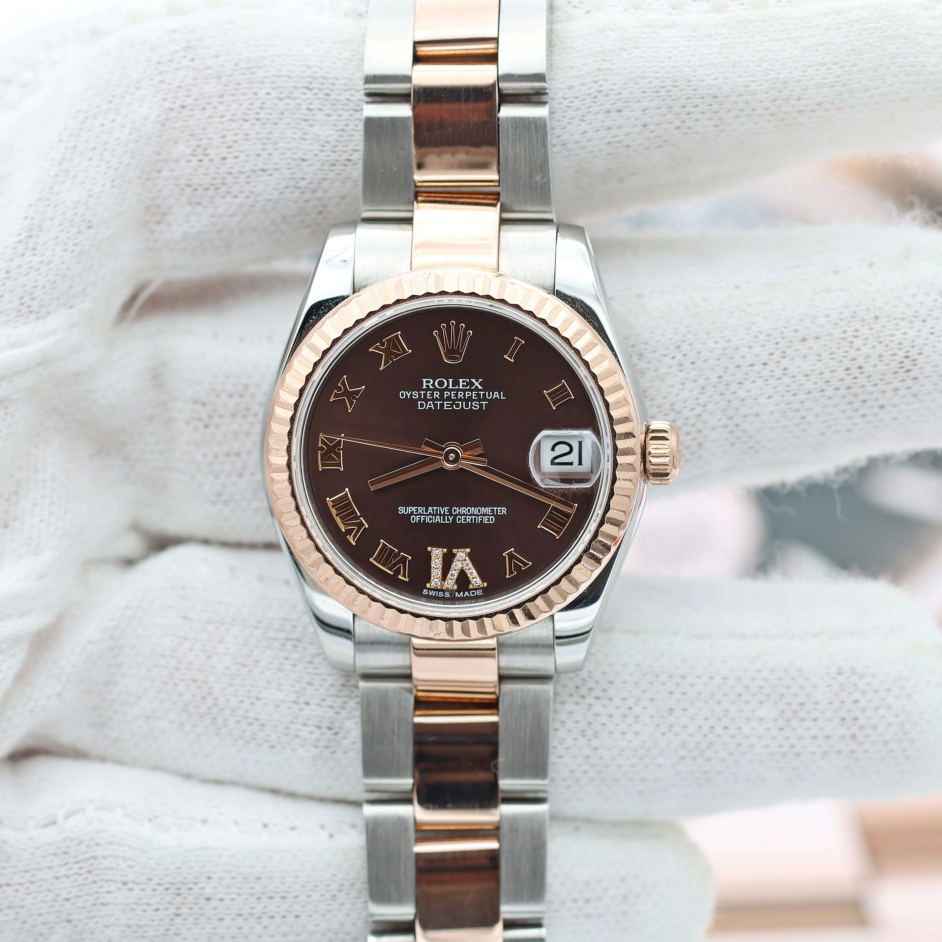 Rolex Datejust 31 ref. 278271 - Chocolate Diamond Roman Dial - Oyster Bracelet Full Set - Image 5