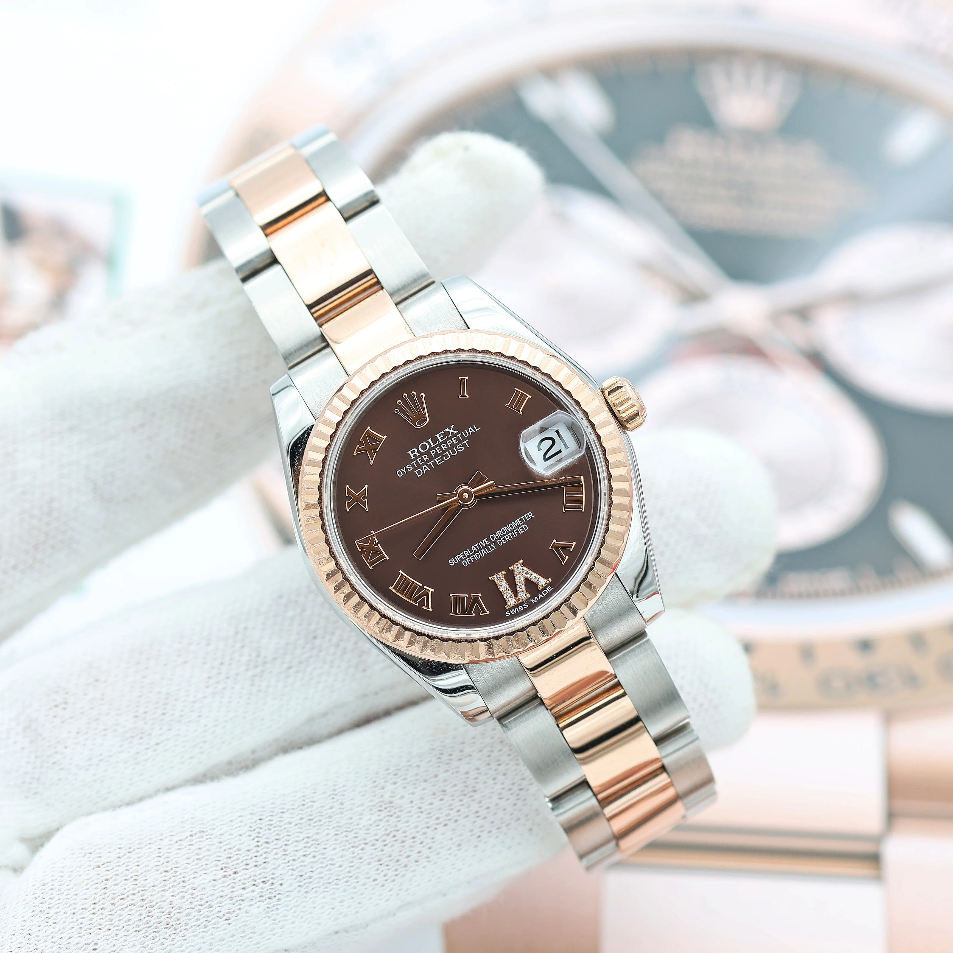 Rolex Datejust 31 ref. 278271 - Chocolate Diamond Roman Dial - Oyster Bracelet Full Set - Image 6