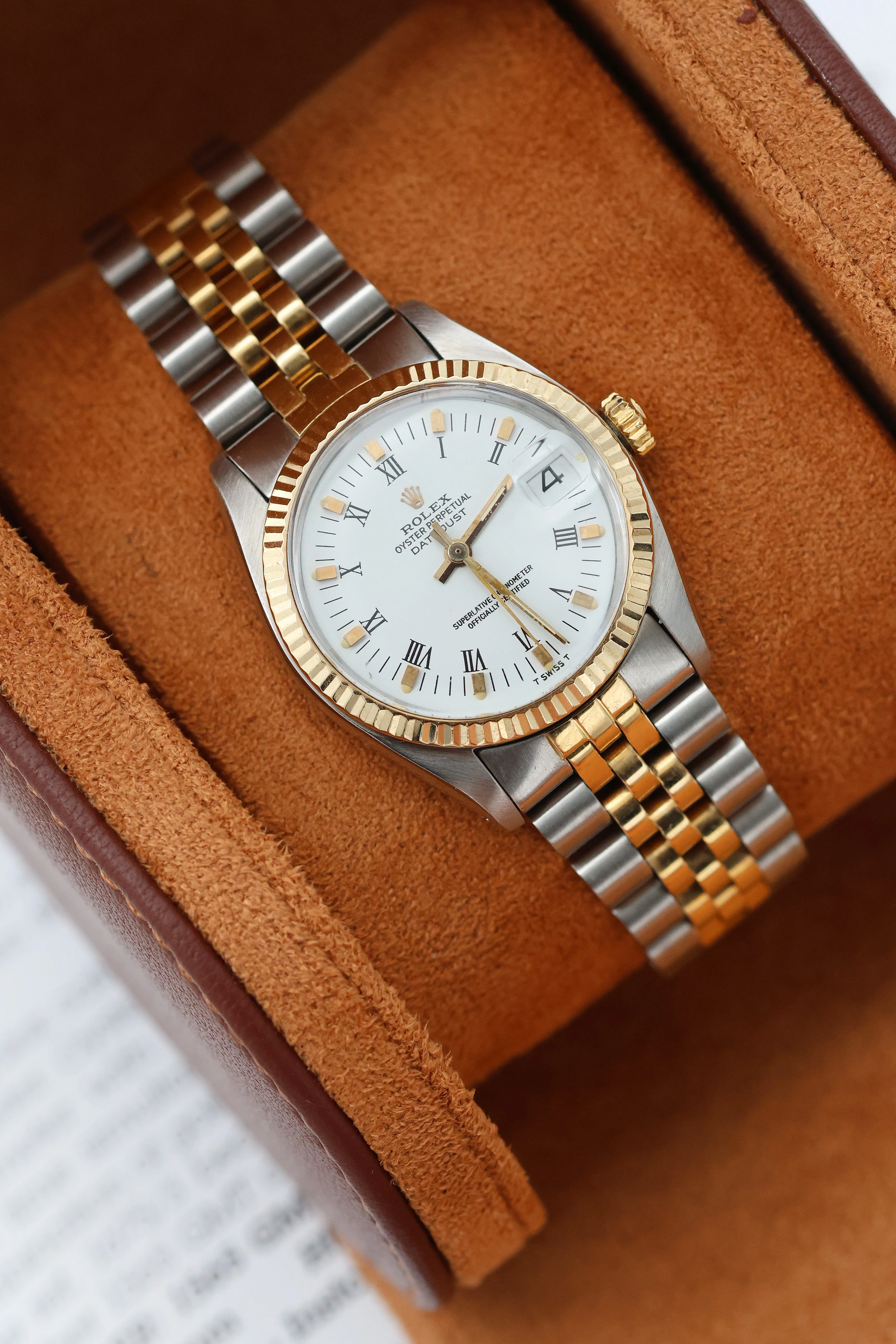 Rolex Datejust 31 ref. 6827 White Roman Dial - Jubilee bracelet - Image 2
